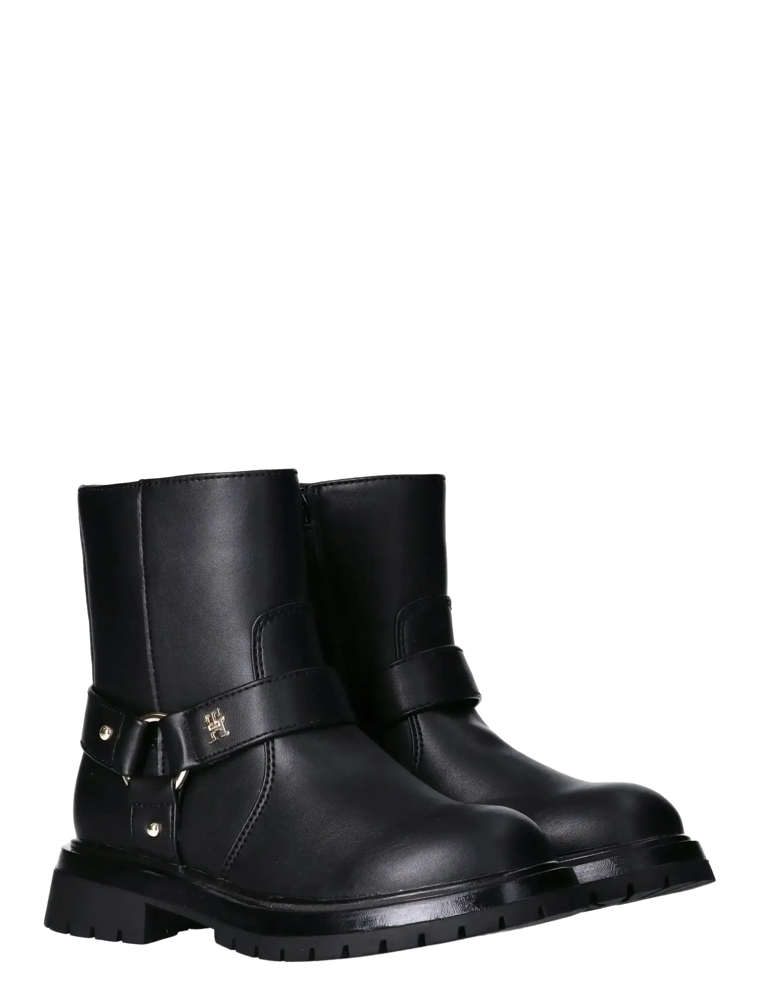 Tommy Hilfiger Booties Faux Leather, Børn, Biker Ankelstøvler, Sort, Str: 39/25CM
