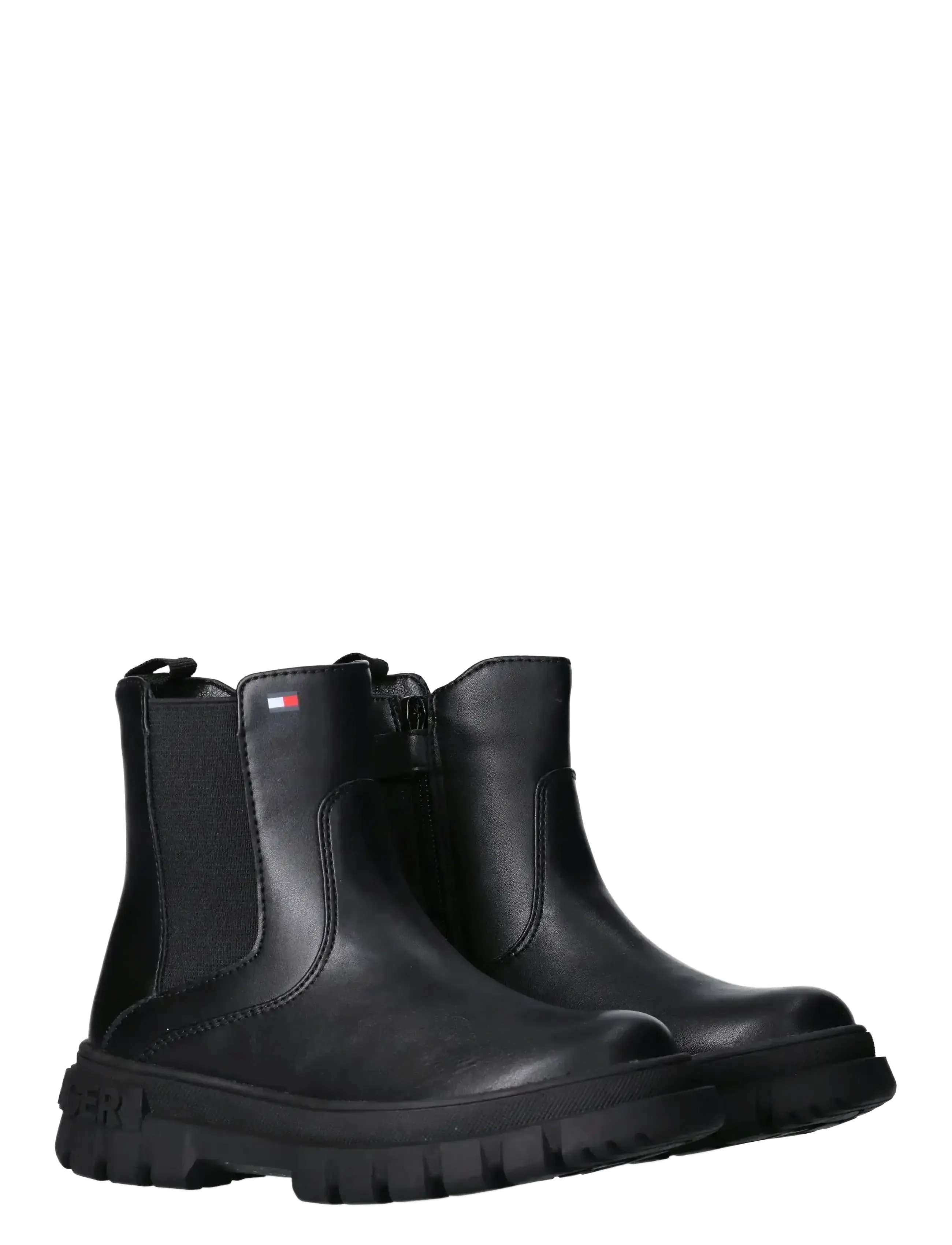 Tommy Hilfiger TOMMY HILFIGER CHELSEA BOOTS FAUX LEATHER - Saapad - BLACK / black