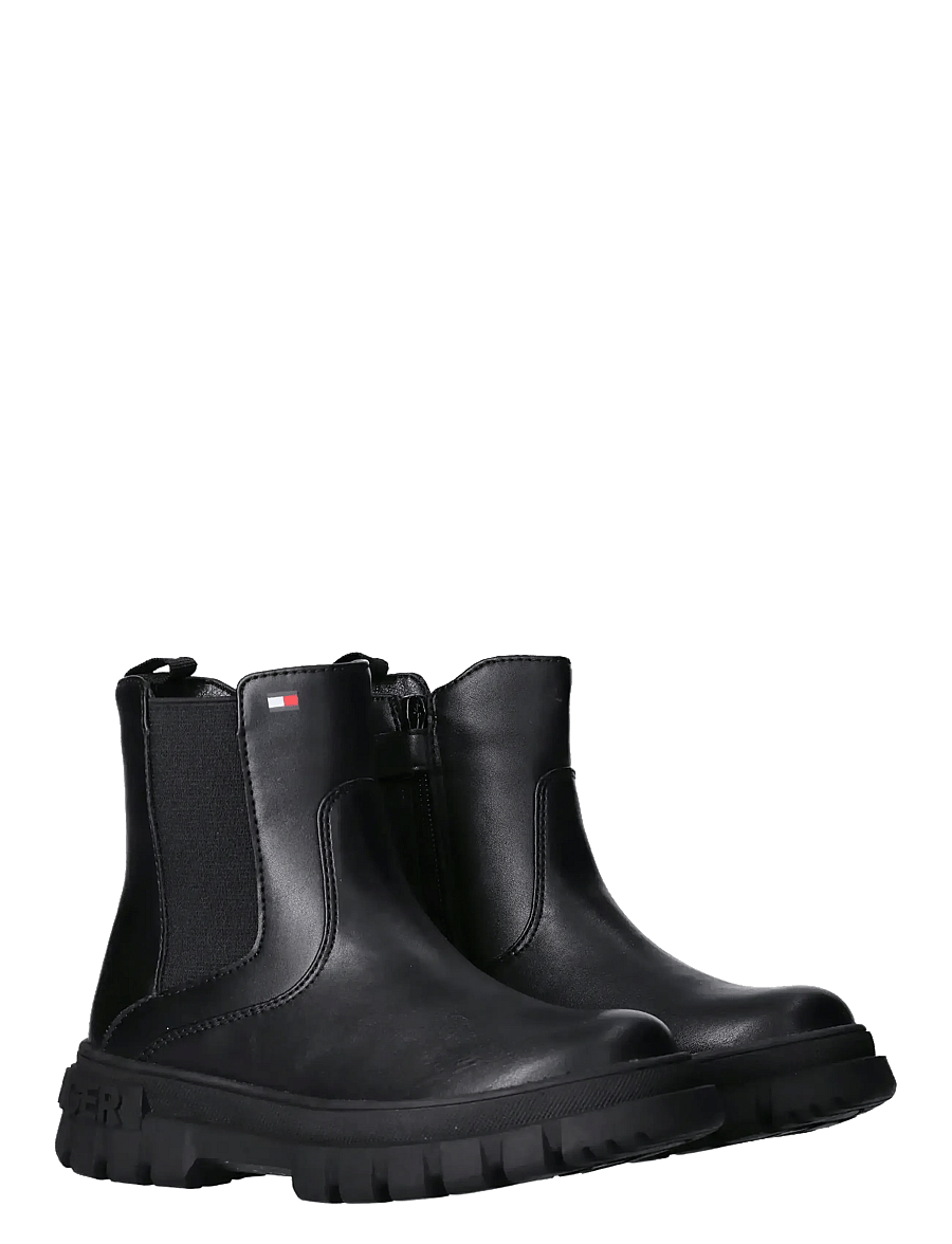 Tommy Hilfiger - TOMMY HILFIGER CHELSEA BOOTS FAUX LEATHER - bottes - black - 0