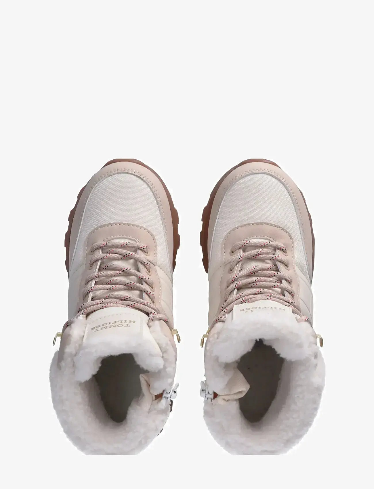 Tommy Hilfiger - TOMMY HILFIGER FUR BOOTS FAUX NUBUCK/NYLON FABRIC - vinterstøvler - beige/off white - 3