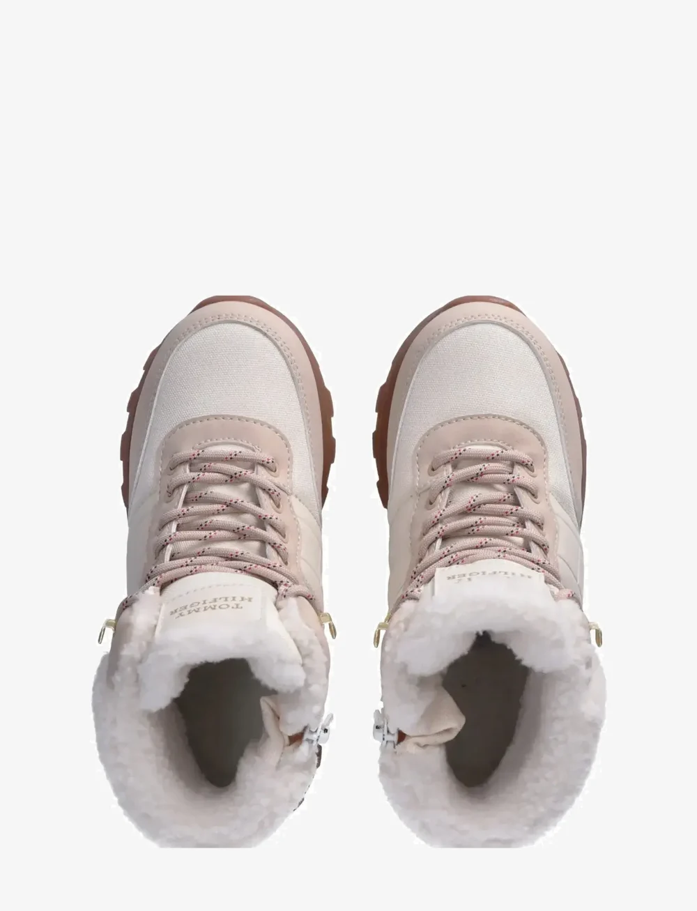 Tommy Hilfiger - TOMMY HILFIGER FUR BOOTS FAUX NUBUCK/NYLON FABRIC - vinterstövlar - beige/off white - 3