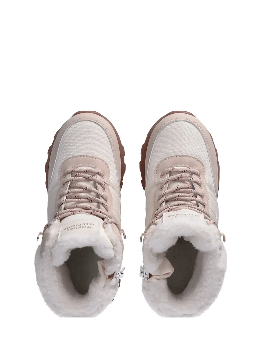 Tommy Hilfiger - TOMMY HILFIGER FUR BOOTS FAUX NUBUCK/NYLON FABRIC - bottes d'hiver - beige/off white - 3
