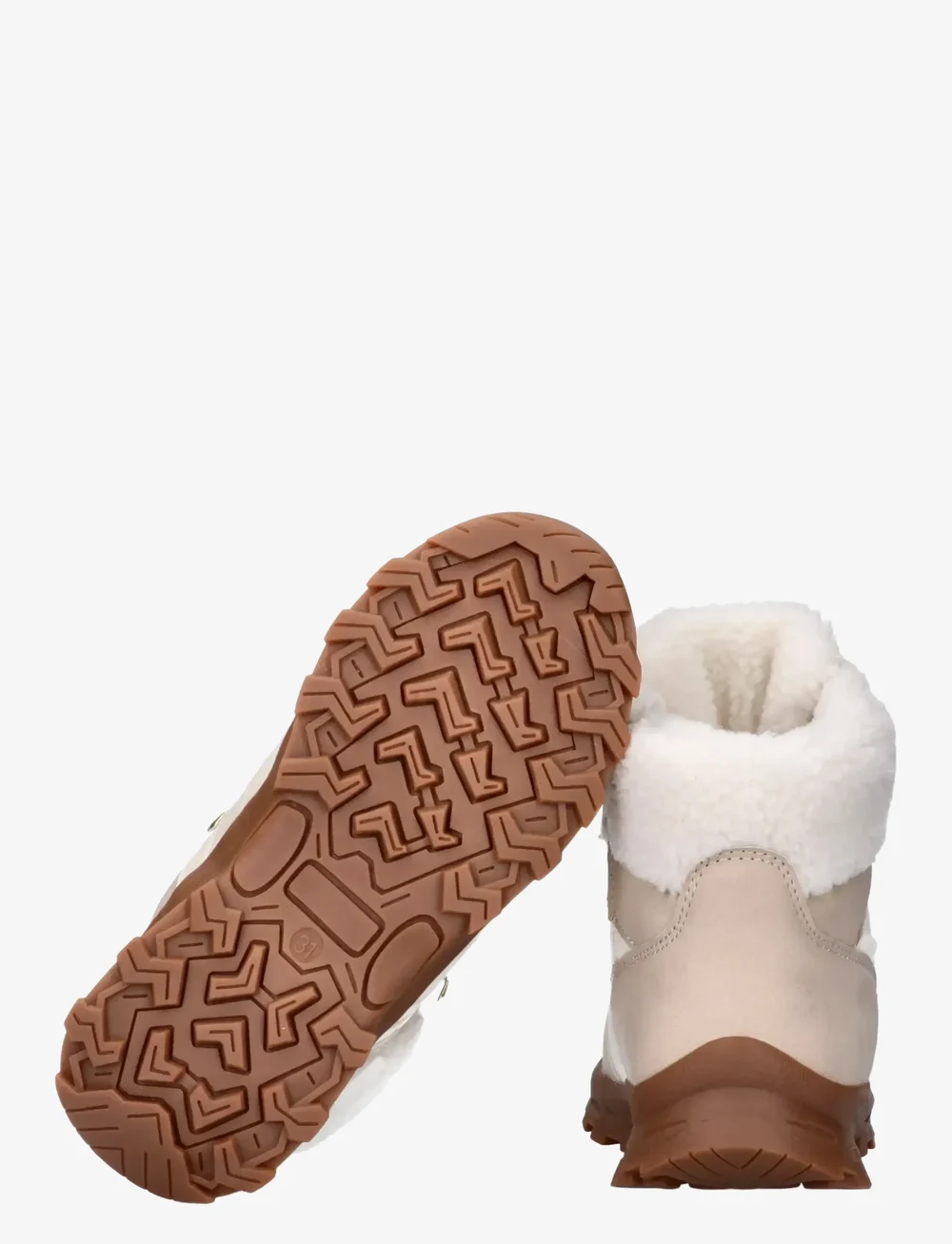 Tommy Hilfiger - TOMMY HILFIGER FUR BOOTS FAUX NUBUCK/NYLON FABRIC - vinterstövlar - beige/off white - 4