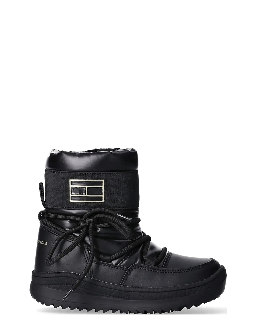 Tommy Hilfiger - TOMMY HILFIGER SNOW BOOTS FAUX LEATHER/NYLON FABRIC - bottes d'hiver - black - 1