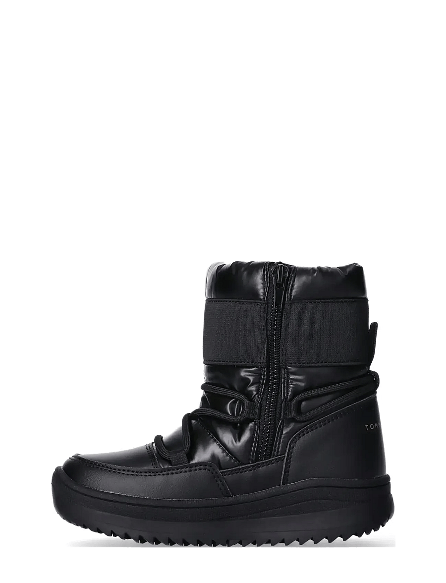 Tommy Hilfiger - TOMMY HILFIGER SNOW BOOTS FAUX LEATHER/NYLON FABRIC - bottes d'hiver - black - 2