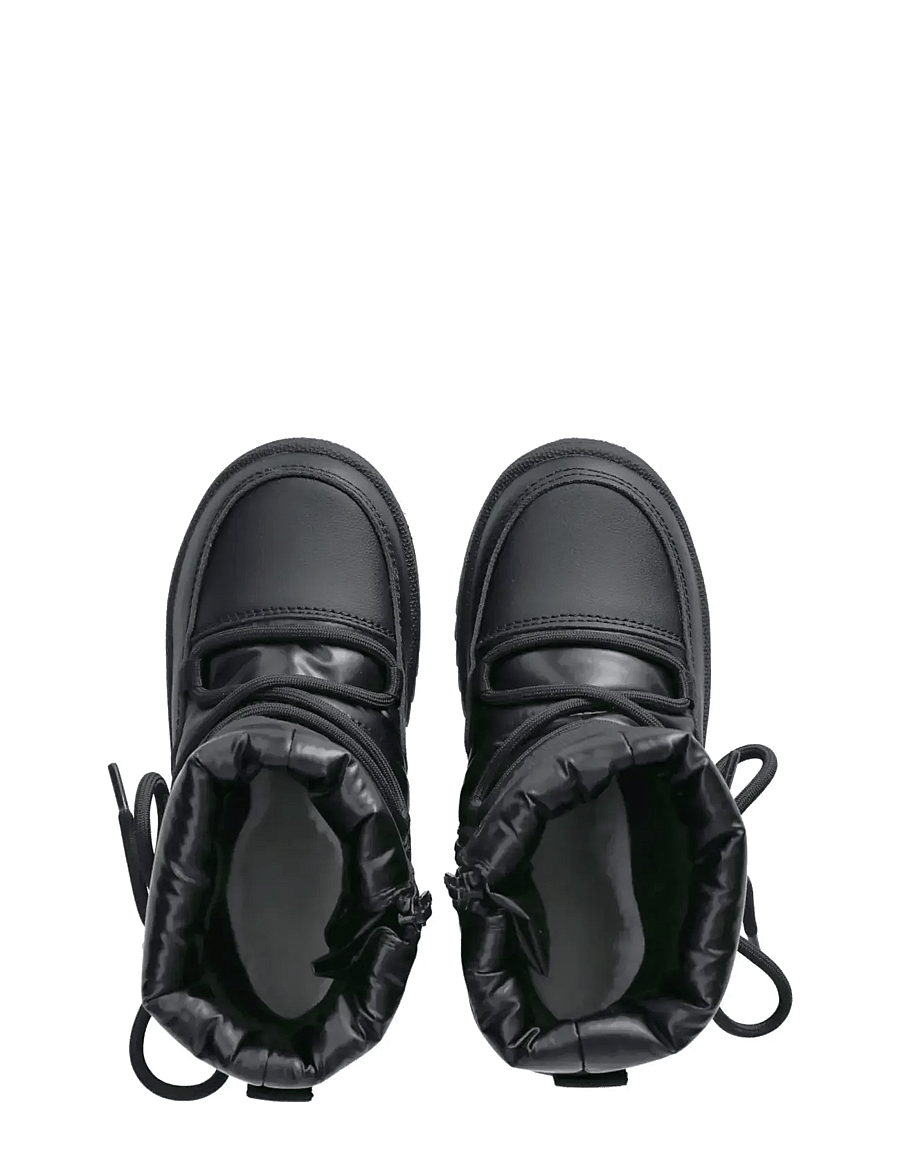 Tommy Hilfiger - TOMMY HILFIGER SNOW BOOTS FAUX LEATHER/NYLON FABRIC - bottes d'hiver - black - 3