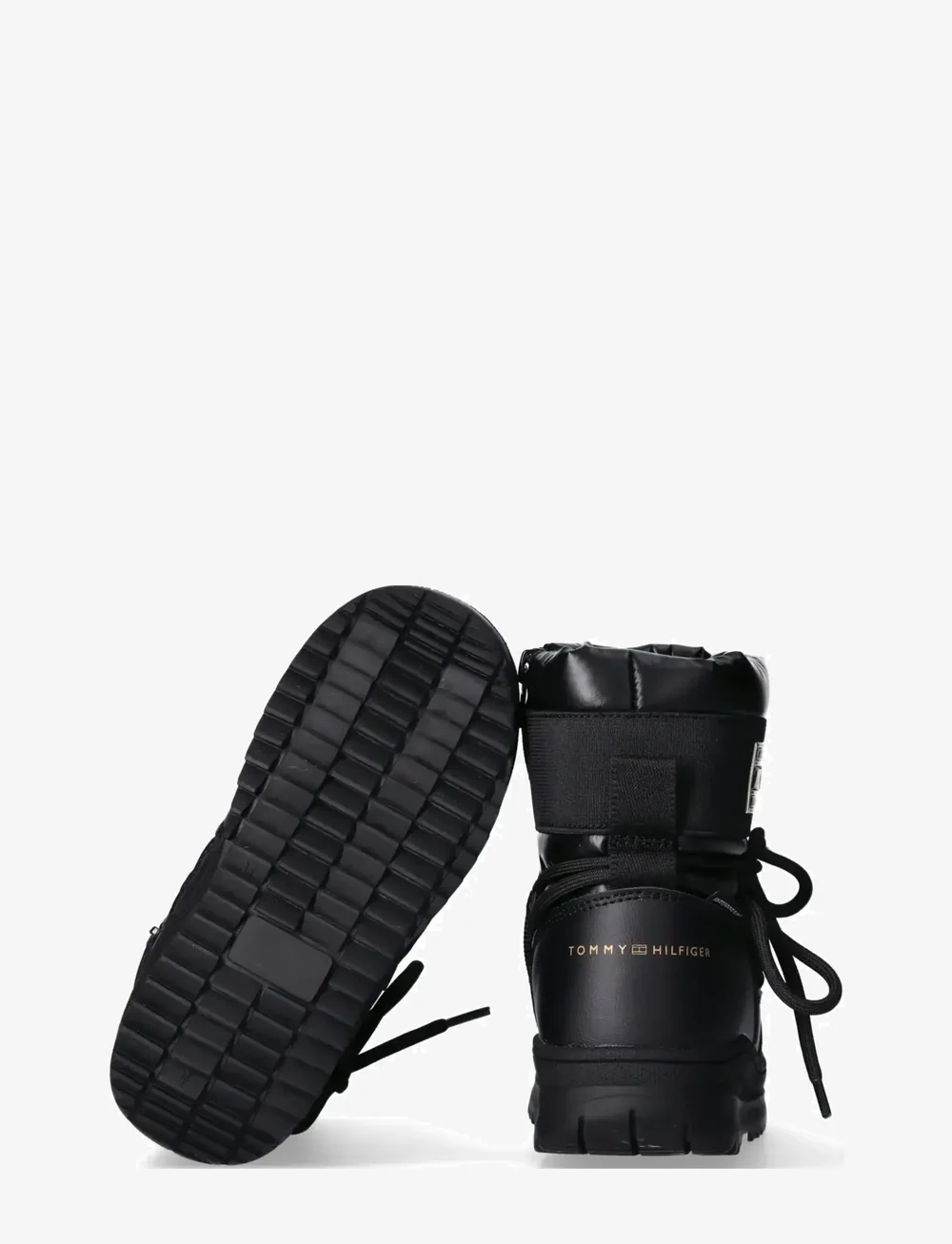 Tommy Hilfiger - TOMMY HILFIGER SNOW BOOTS FAUX LEATHER/NYLON FABRIC - vinterstövlar - black - 4