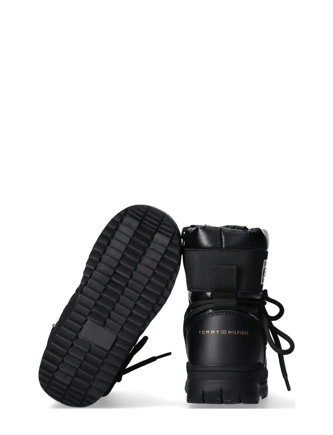 Tommy Hilfiger - TOMMY HILFIGER SNOW BOOTS FAUX LEATHER/NYLON FABRIC - bottes d'hiver - black - 4
