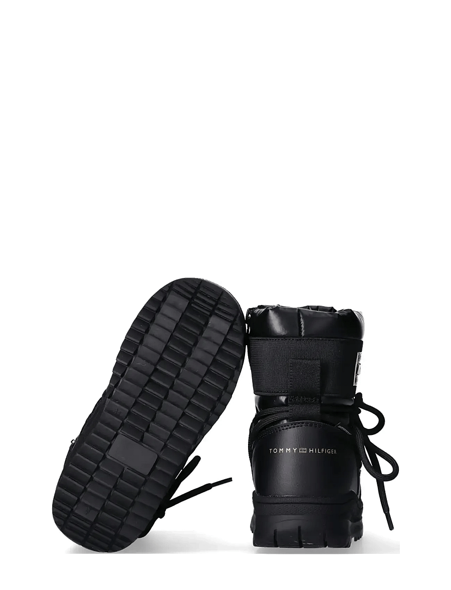 Tommy Hilfiger - TOMMY HILFIGER SNOW BOOTS FAUX LEATHER/NYLON FABRIC - bottes d'hiver - black - 4