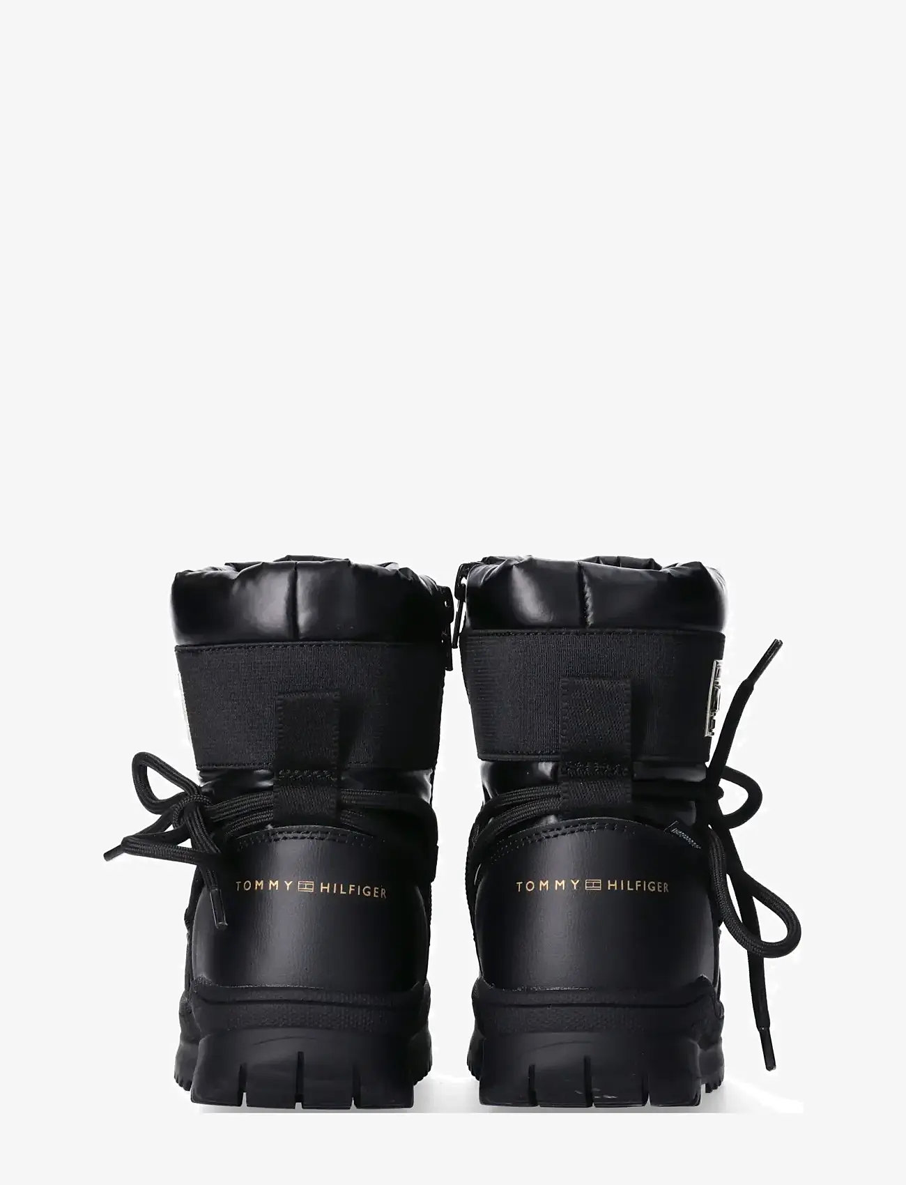 Tommy Hilfiger - TOMMY HILFIGER SNOW BOOTS FAUX LEATHER/NYLON FABRIC - vinterstøvler - black - 5