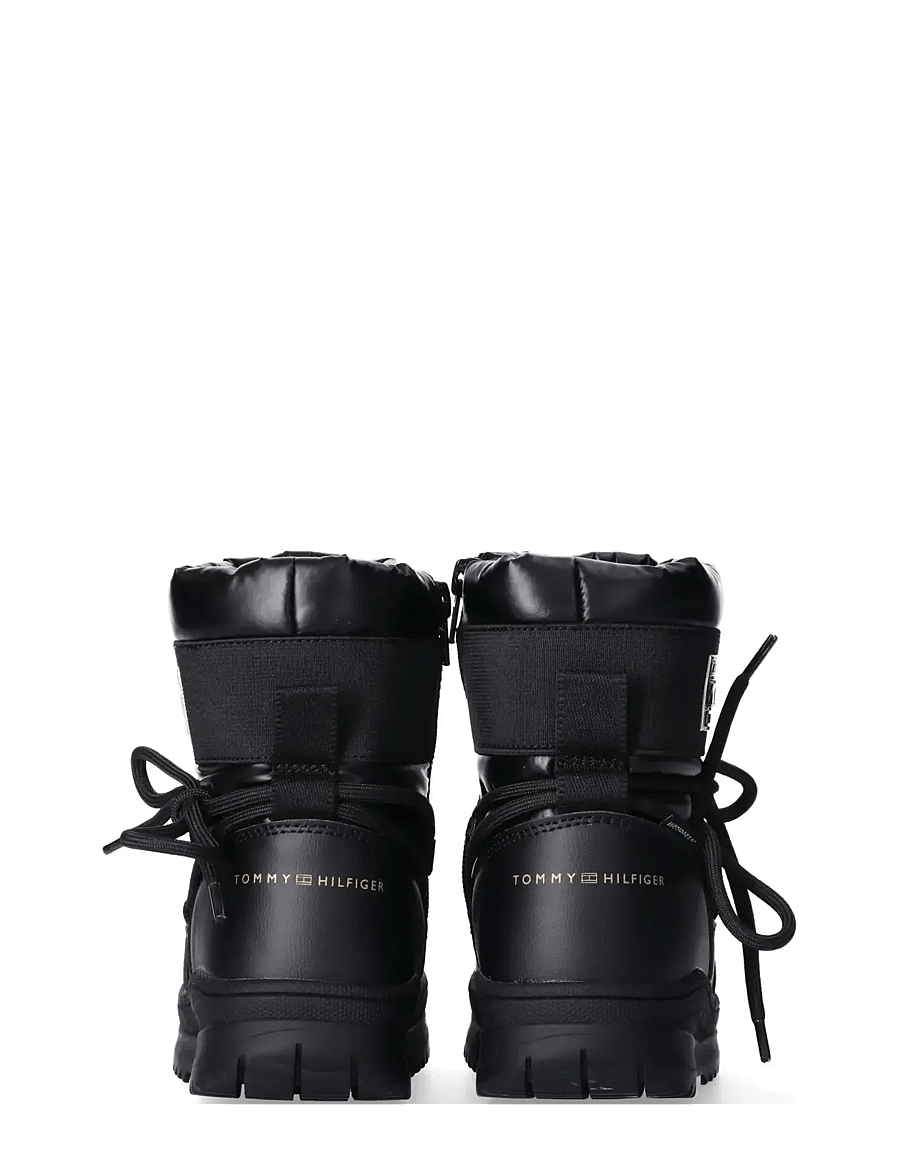 Tommy Hilfiger - TOMMY HILFIGER SNOW BOOTS FAUX LEATHER/NYLON FABRIC - bottes d'hiver - black - 5