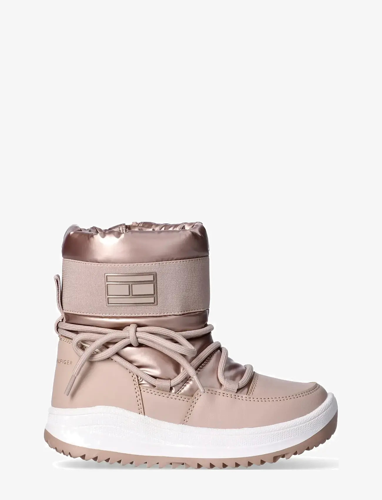 Tommy Hilfiger - TOMMY HILFIGER SNOW BOOTS FAUX LEATHER/NYLON FABRIC - vinterstøvler - bronze - 1