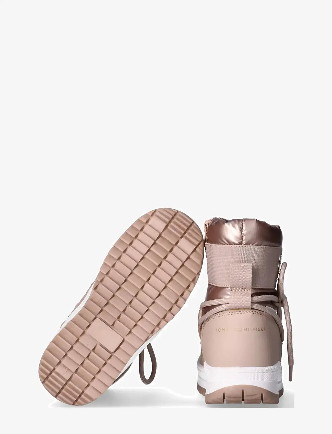 Tommy Hilfiger - TOMMY HILFIGER SNOW BOOTS FAUX LEATHER/NYLON FABRIC - vinterstøvler - bronze - 4