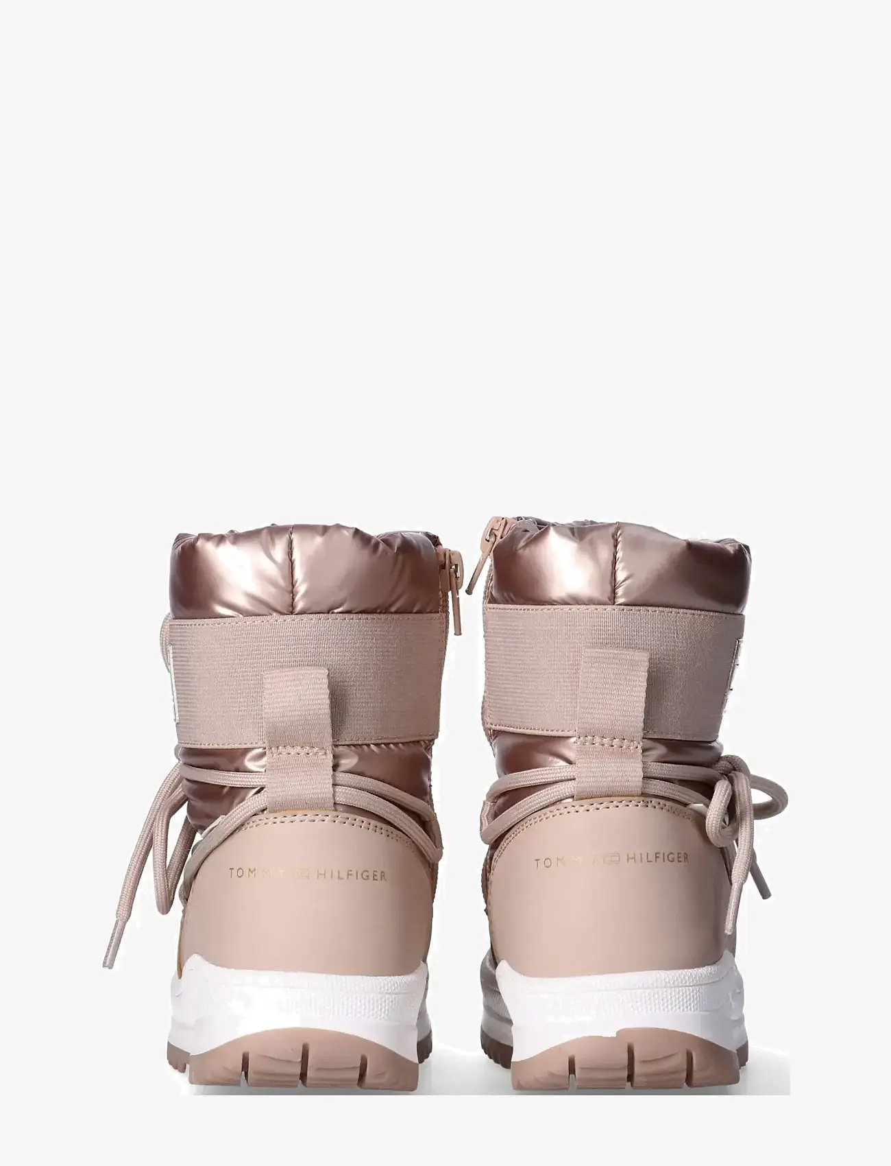 Tommy Hilfiger - TOMMY HILFIGER SNOW BOOTS FAUX LEATHER/NYLON FABRIC - vinterstøvler - bronze - 5