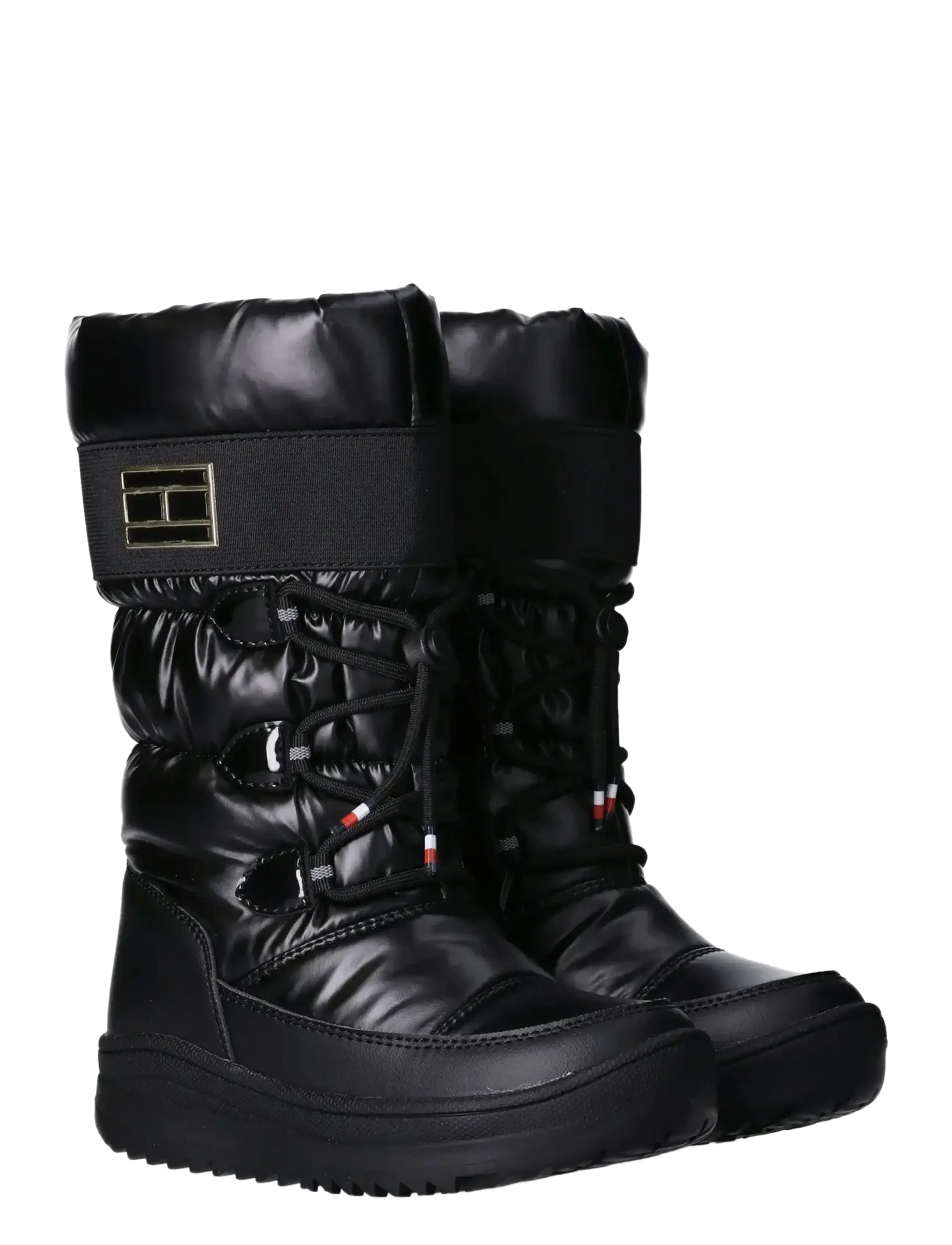 Tommy Hilfiger Snow Boots Faux Leather/Nylon Fabric, Kvinder, Vatterede Sne Støvler, Sort, Str: 33/21.5CM