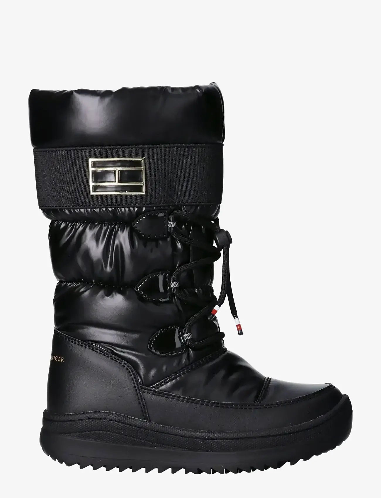 Tommy Hilfiger - TOMMY HILFIGER SNOW BOOTS FAUX LEATHER/NYLON FABRIC - varmfodrade skor - black - 1