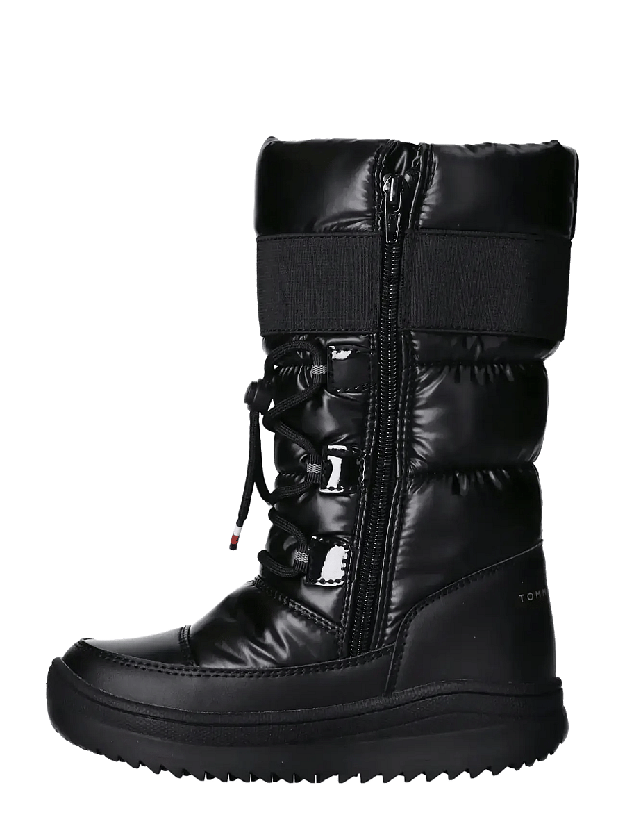 Tommy Hilfiger - TOMMY HILFIGER SNOW BOOTS FAUX LEATHER/NYLON FABRIC - des chaussures d'hiver - black - 2