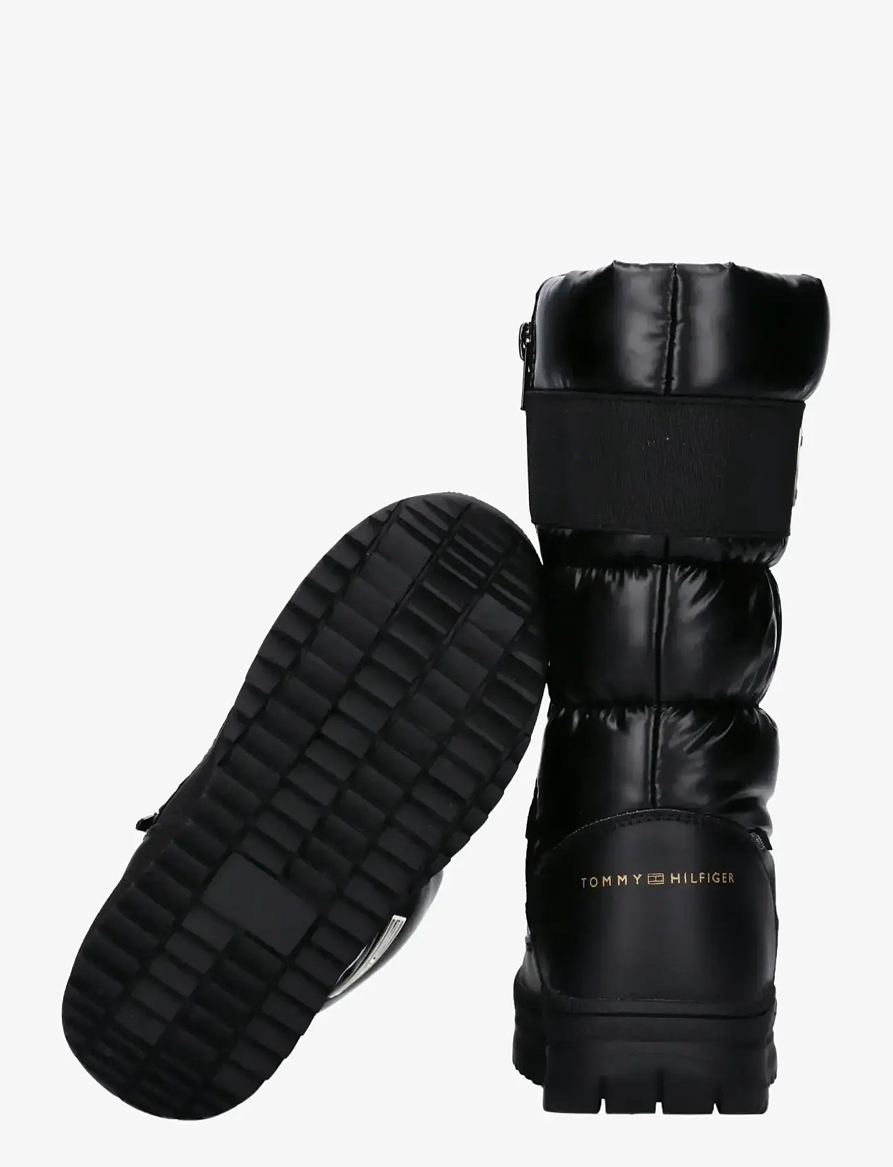 Tommy Hilfiger - TOMMY HILFIGER SNOW BOOTS FAUX LEATHER/NYLON FABRIC - varmfodrade skor - black - 3