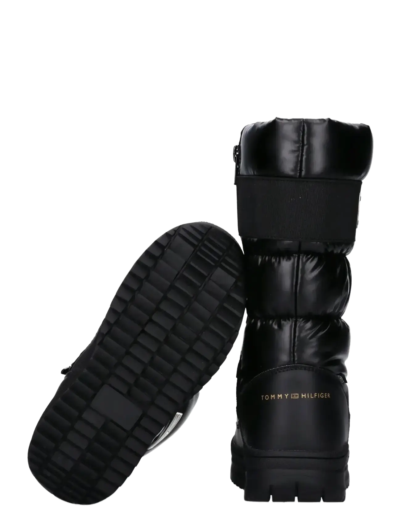 Tommy Hilfiger - TOMMY HILFIGER SNOW BOOTS FAUX LEATHER/NYLON FABRIC - des chaussures d'hiver - black - 3