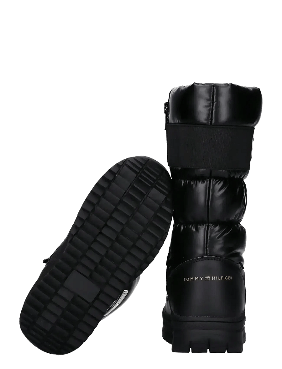 Tommy Hilfiger - TOMMY HILFIGER SNOW BOOTS FAUX LEATHER/NYLON FABRIC - des chaussures d'hiver - black - 3