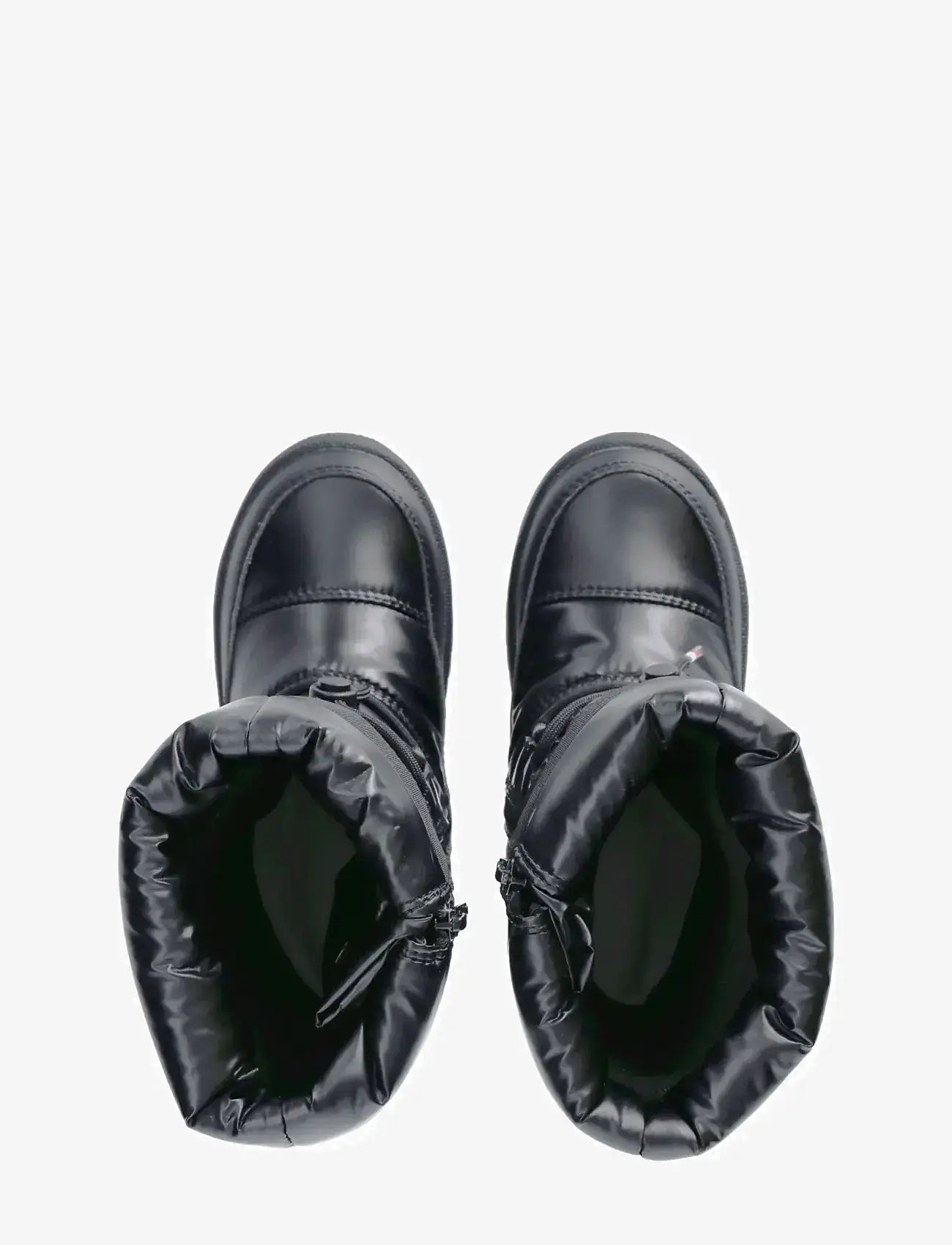 Tommy Hilfiger - TOMMY HILFIGER SNOW BOOTS FAUX LEATHER/NYLON FABRIC - varmfodrade skor - black - 4