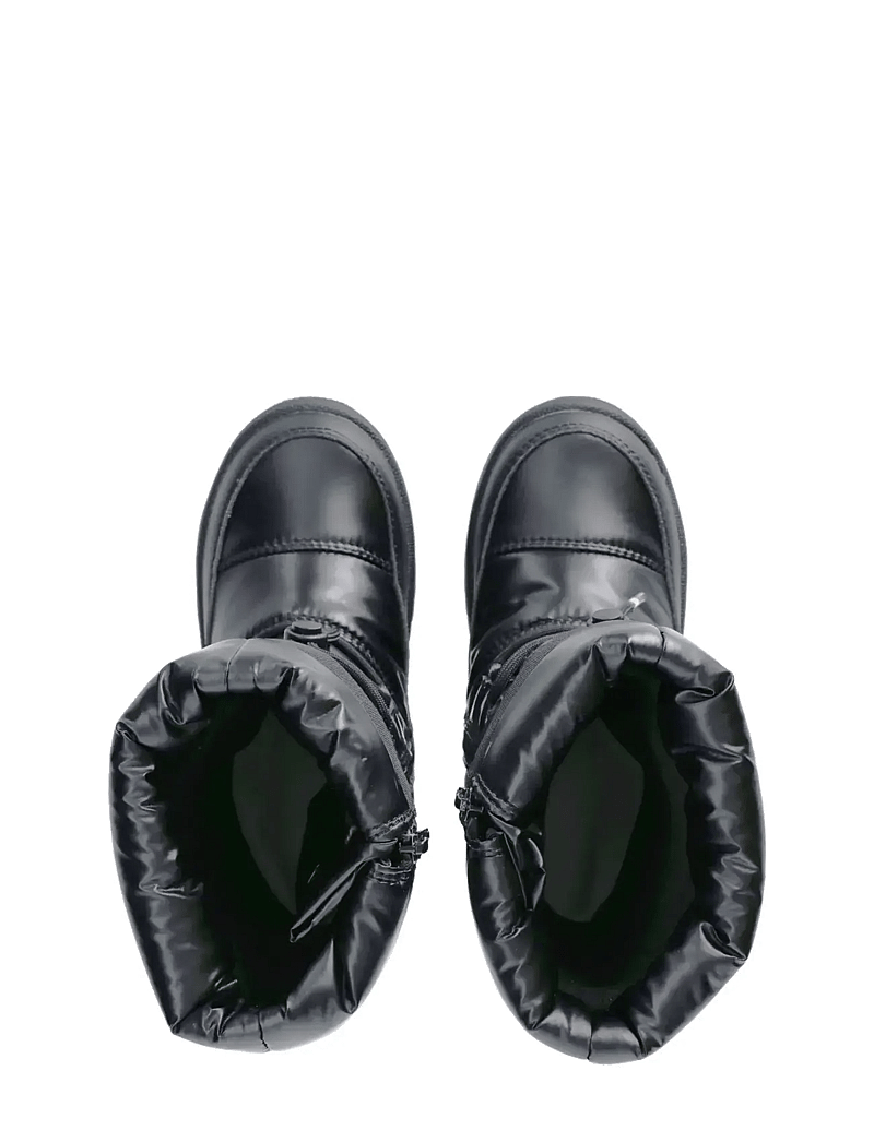 Tommy Hilfiger - TOMMY HILFIGER SNOW BOOTS FAUX LEATHER/NYLON FABRIC - varmfodrade skor - black - 4