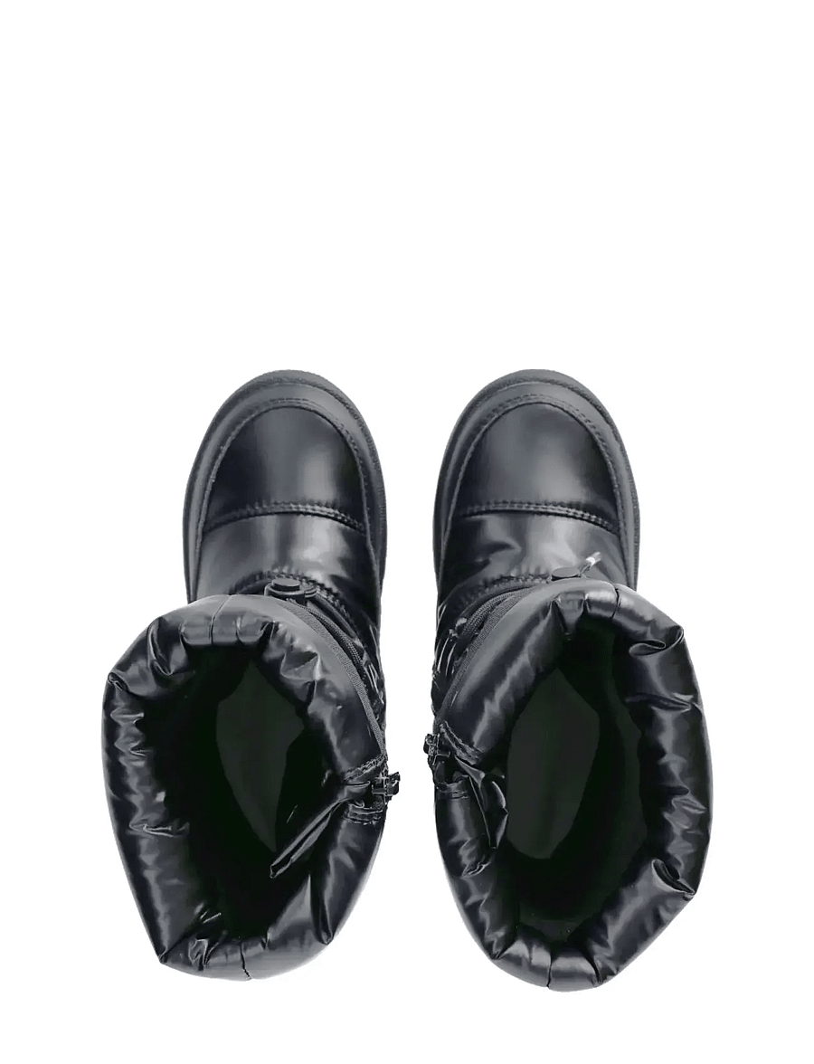 Tommy Hilfiger - TOMMY HILFIGER SNOW BOOTS FAUX LEATHER/NYLON FABRIC - des chaussures d'hiver - black - 4