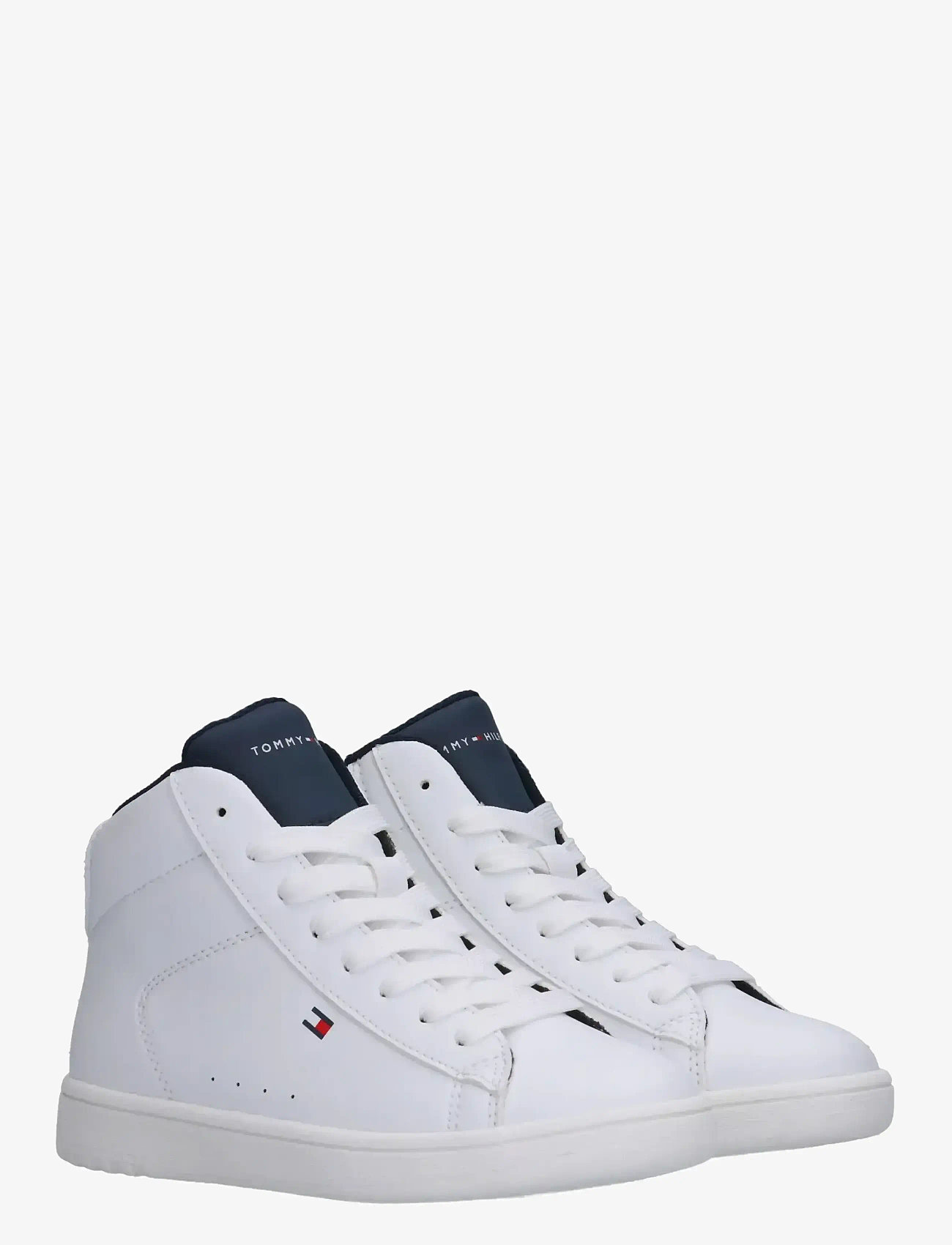 Tommy Hilfiger - TOMMY HILFIGER HIGH TOP LACE UP SNEAKERS FAUX LEATHER - høje sneakers - white/blue - 0
