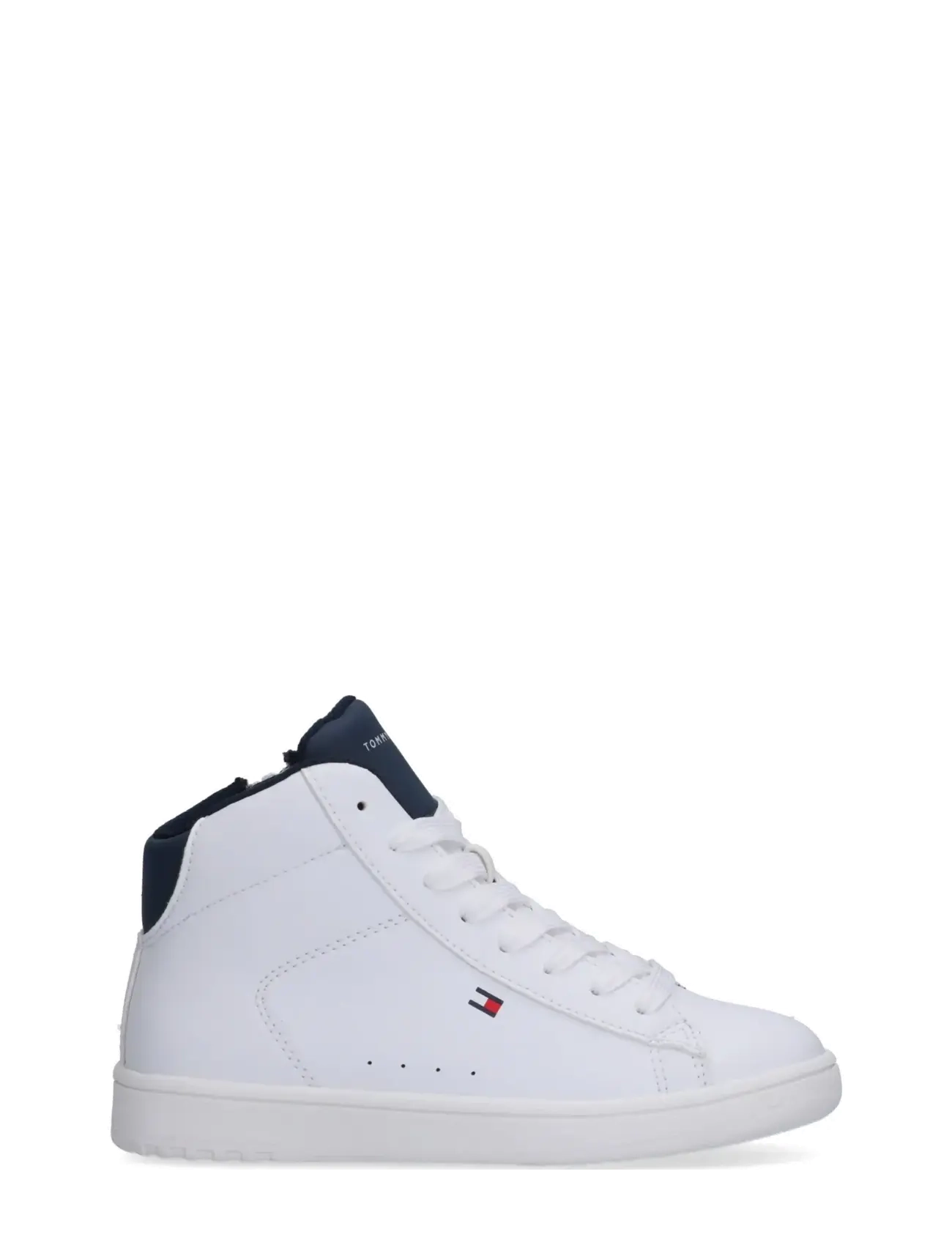 Tommy Hilfiger - TOMMY HILFIGER HIGH TOP LACE UP SNEAKERS FAUX LEATHER - white/blue - 1