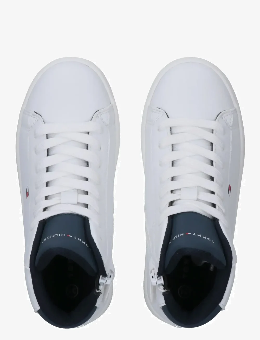 Tommy Hilfiger - TOMMY HILFIGER HIGH TOP LACE UP SNEAKERS FAUX LEATHER - höga sneakers - white/blue - 2