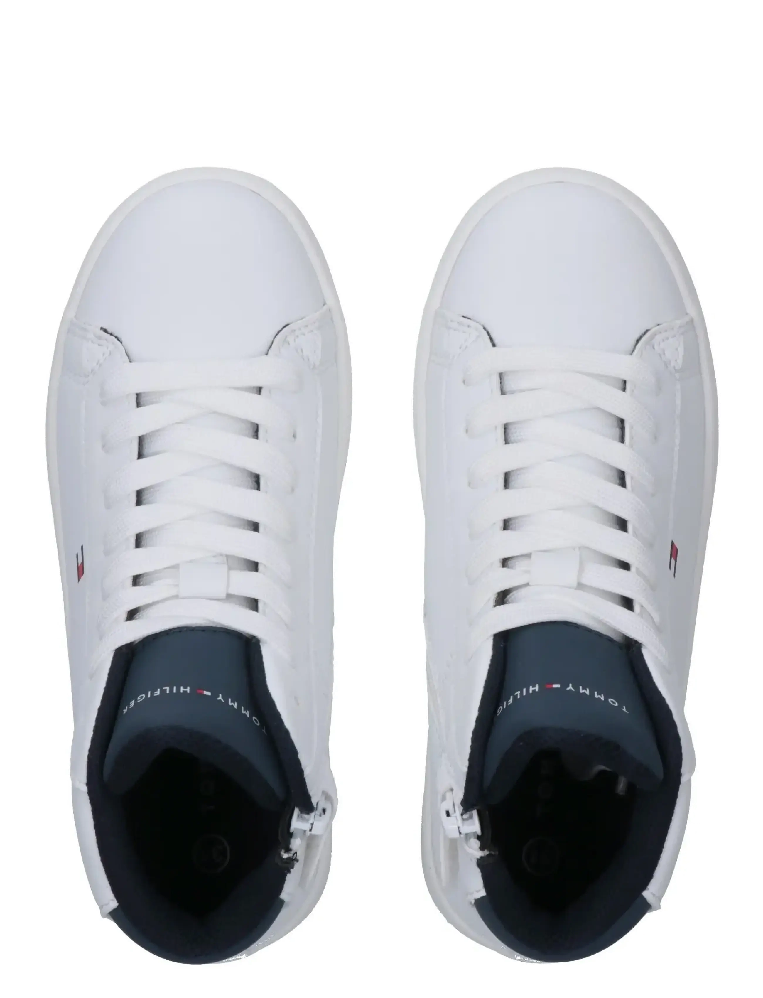 Tommy Hilfiger - TOMMY HILFIGER HIGH TOP LACE UP SNEAKERS FAUX LEATHER - white/blue - 2