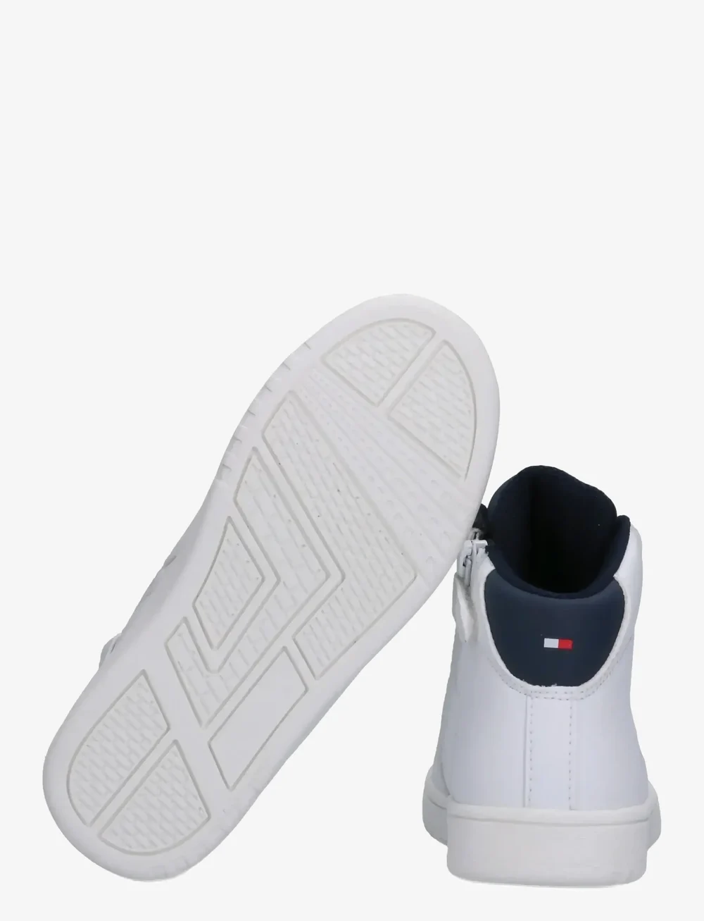 Tommy Hilfiger - TOMMY HILFIGER HIGH TOP LACE UP SNEAKERS FAUX LEATHER - höga sneakers - white/blue - 3