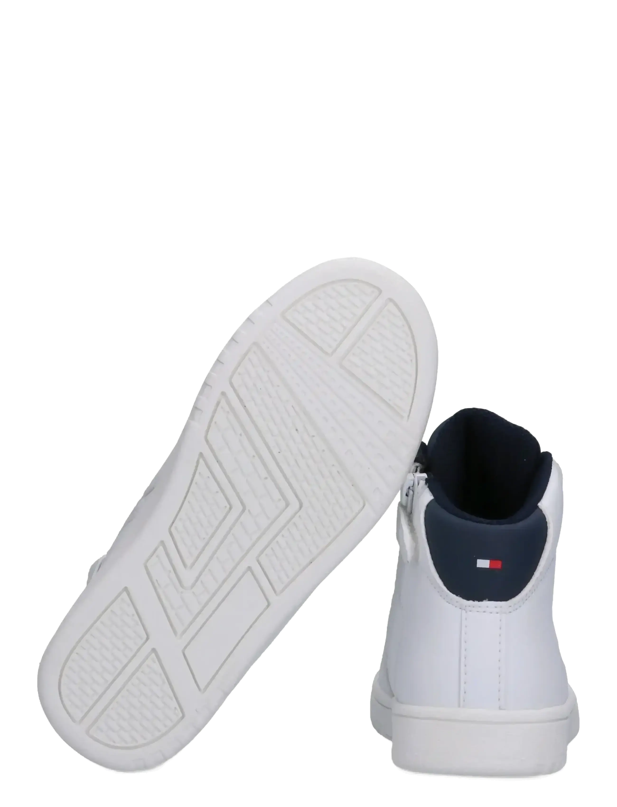 Tommy Hilfiger - TOMMY HILFIGER HIGH TOP LACE UP SNEAKERS FAUX LEATHER - white/blue - 3