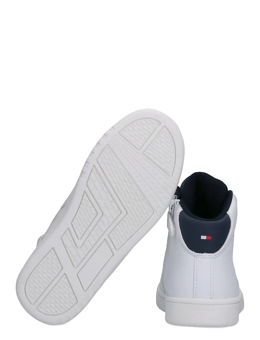 Tommy Hilfiger - TOMMY HILFIGER HIGH TOP LACE UP SNEAKERS FAUX LEATHER - white/blue - 3