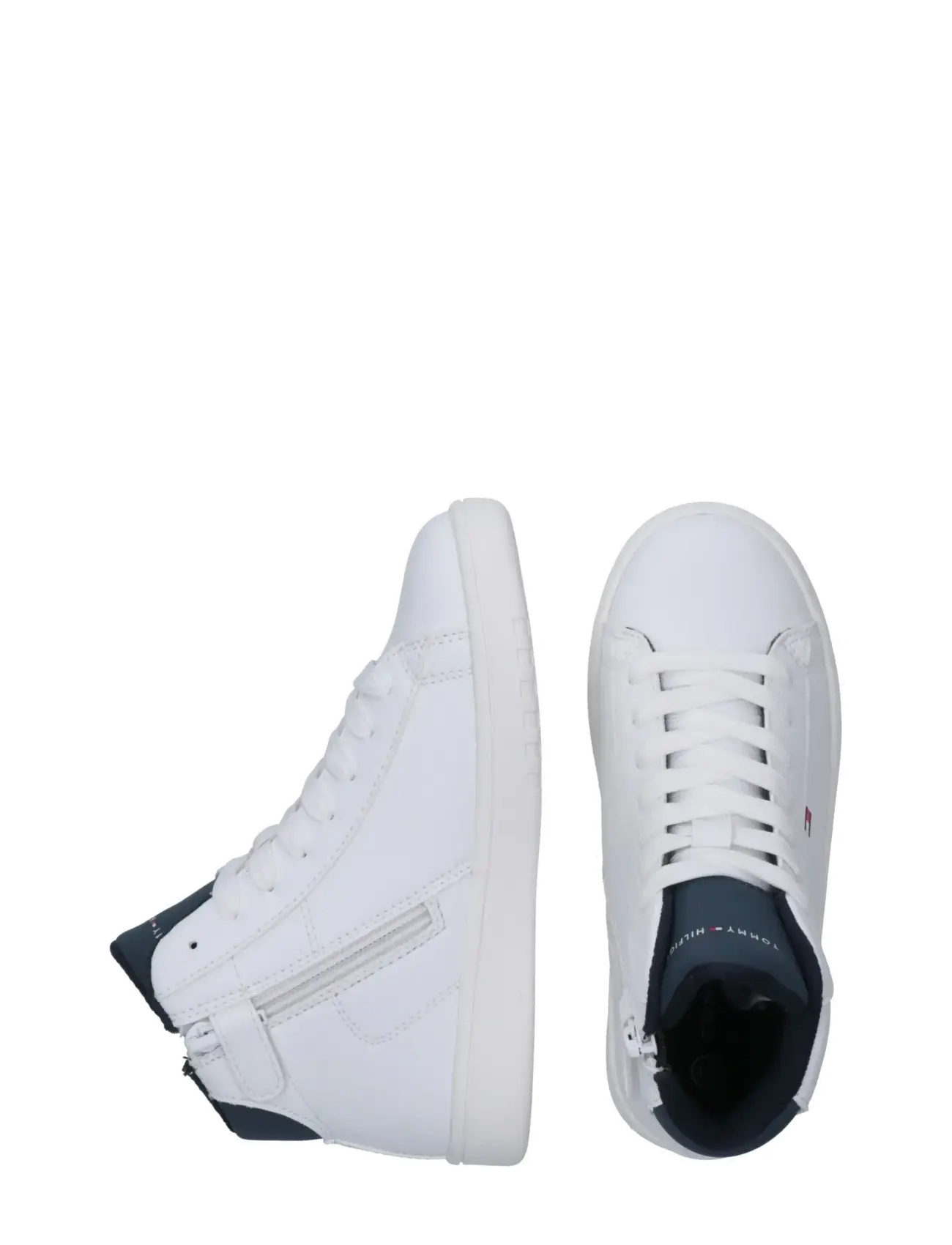 Tommy Hilfiger - TOMMY HILFIGER HIGH TOP LACE UP SNEAKERS FAUX LEATHER - white/blue - 4