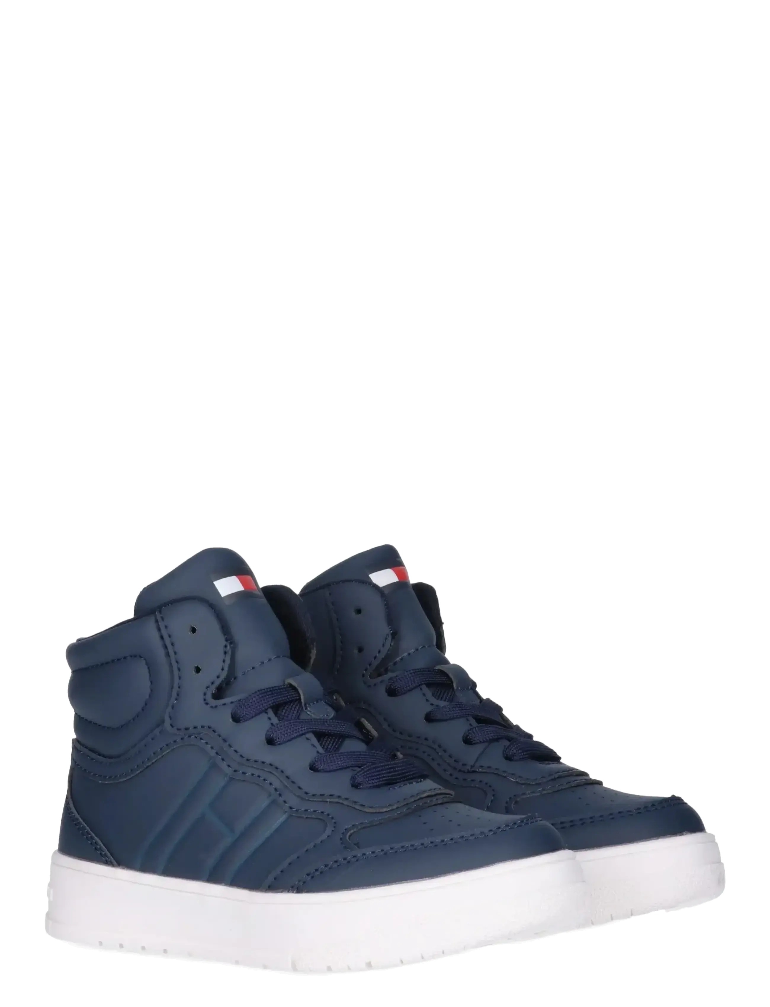 Tommy Hilfiger High Top Lace Up Sneakers Faux Leather, Børn, High Top Snøresko, Blå, Str: 34/22CM