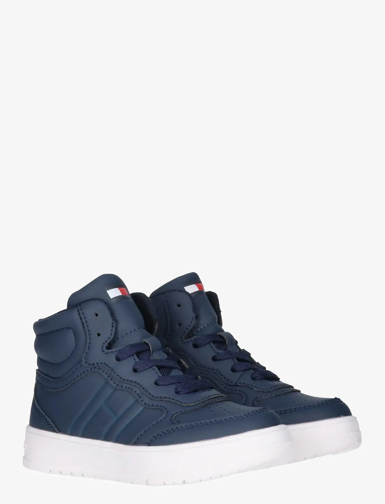 Tommy Hilfiger - TOMMY HILFIGER HIGH TOP LACE UP SNEAKERS FAUX LEATHER - høje sneakers - blue - 0