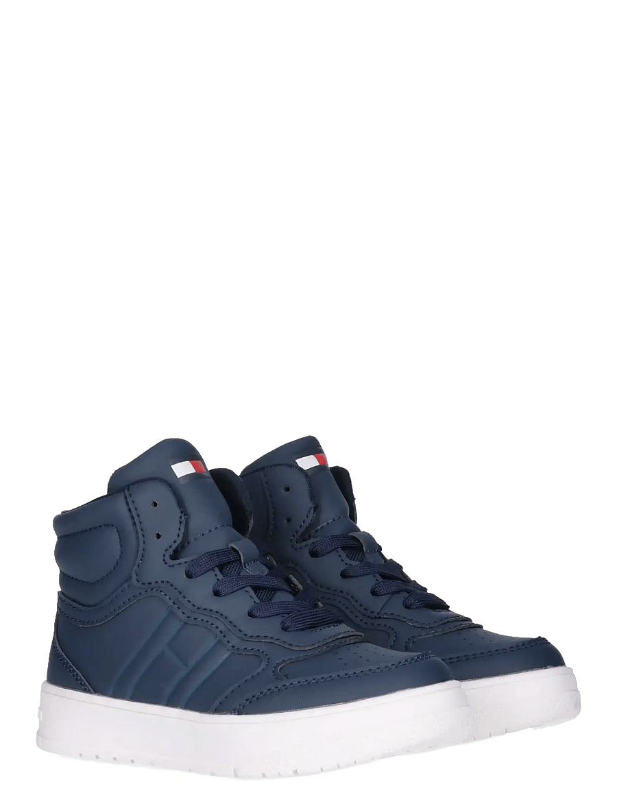 Tommy Hilfiger - TOMMY HILFIGER HIGH TOP LACE UP SNEAKERS FAUX LEATHER - baskets montantes - blue - 0