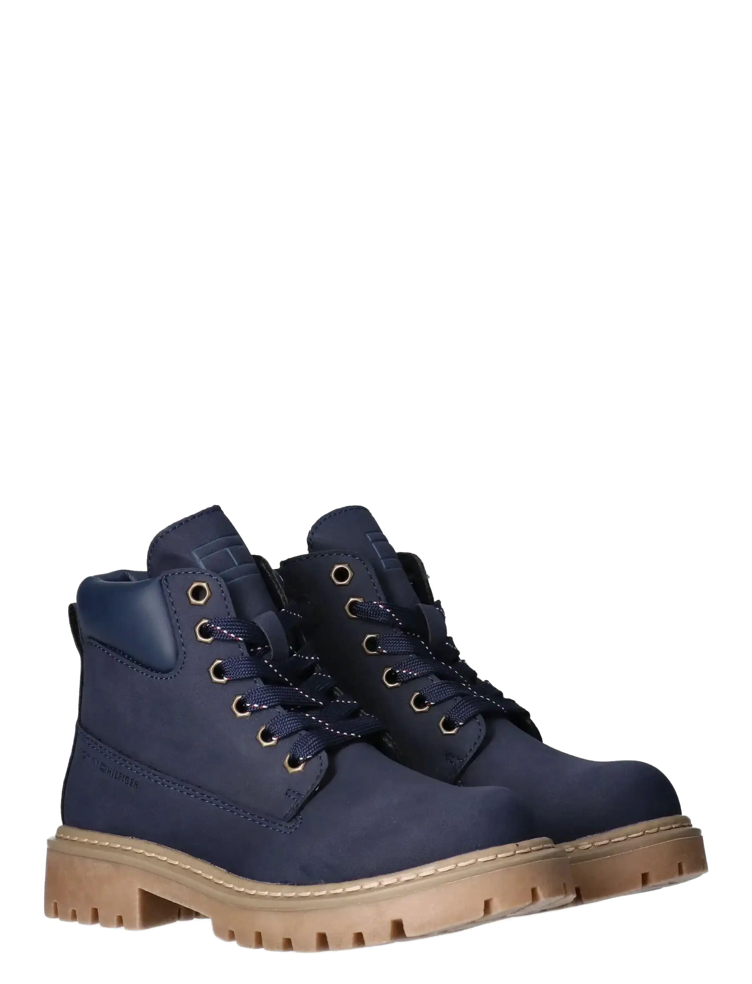 Tommy Hilfiger Lace Up Booties Faux Nubuck/Leather, 35/22.5 cm, Ankle Boots, Blau - Laced Kinder