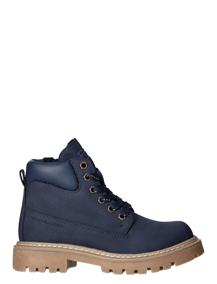 Tommy Hilfiger - TOMMY HILFIGER LACE UP BOOTIES FAUX NUBUCK/LEATHER - støvler - blue - 1