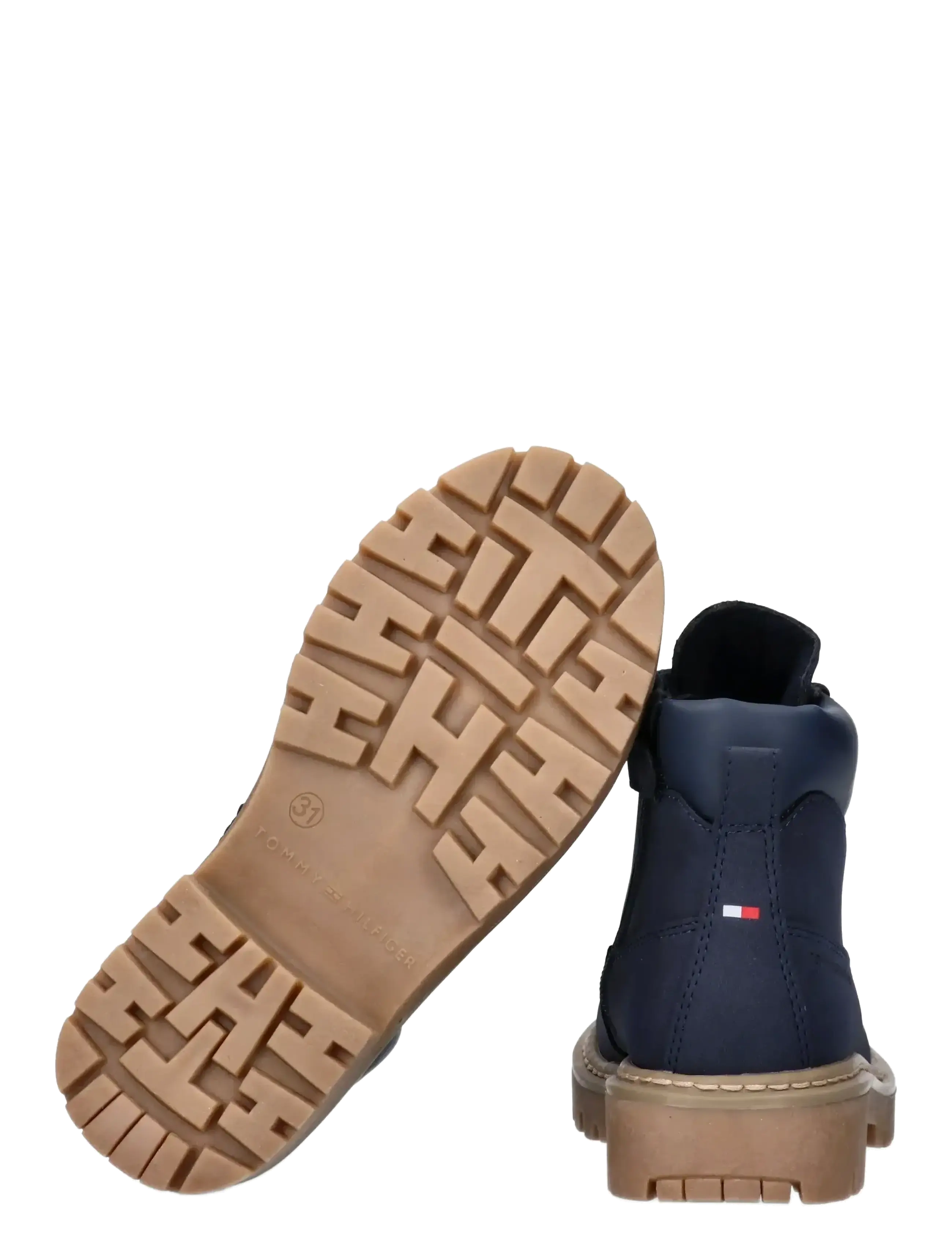 Tommy Hilfiger - TOMMY HILFIGER LACE UP BOOTIES FAUX NUBUCK/LEATHER - støvler - blue - 4