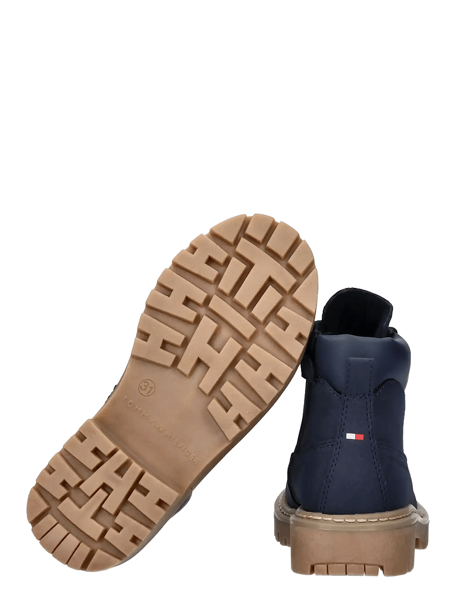 Tommy Hilfiger - TOMMY HILFIGER LACE UP BOOTIES FAUX NUBUCK/LEATHER - støvler - blue - 4