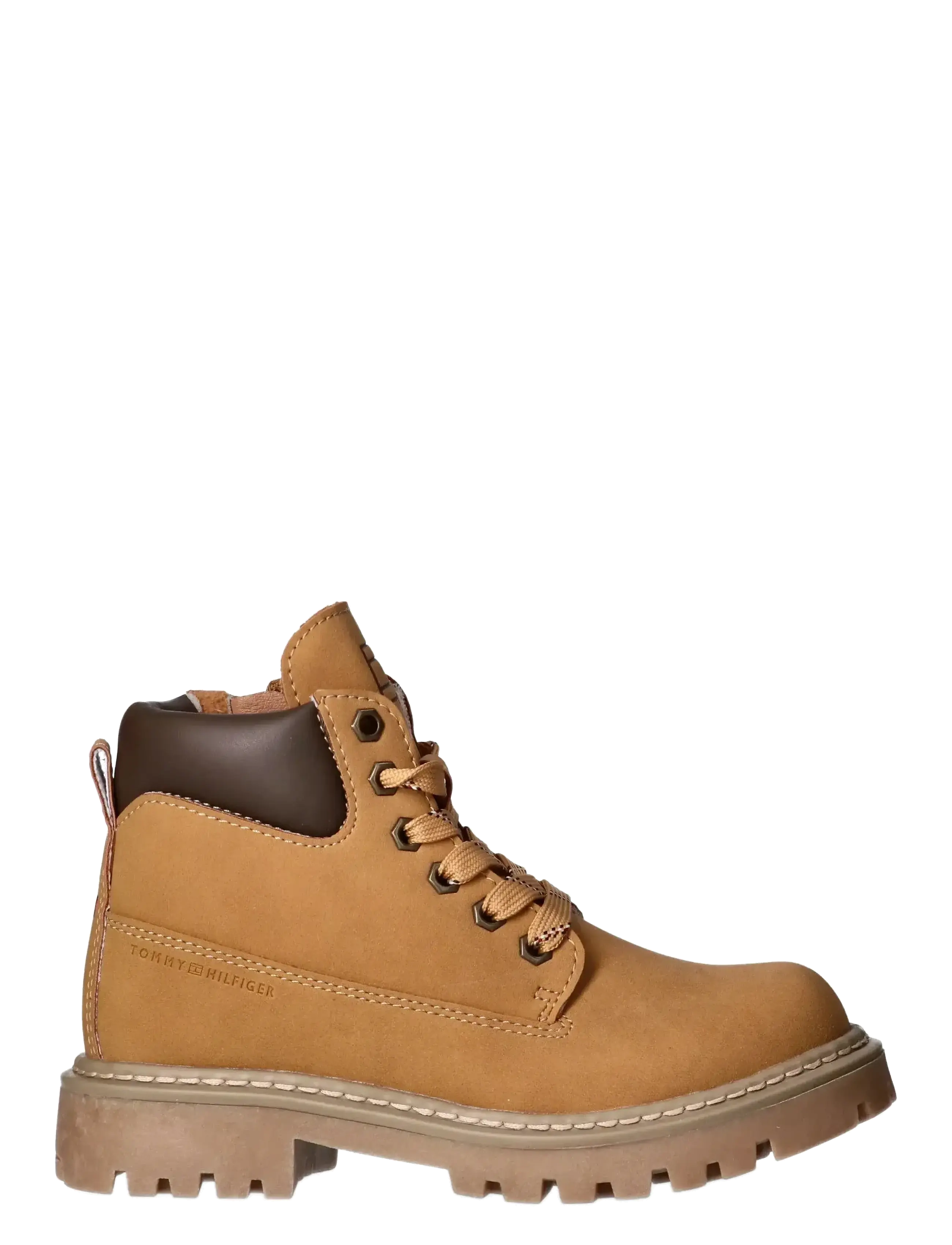 Tommy Hilfiger - TOMMY HILFIGER LACE UP BOOTIES FAUX NUBUCK/LEATHER - bottes - ochre - 1