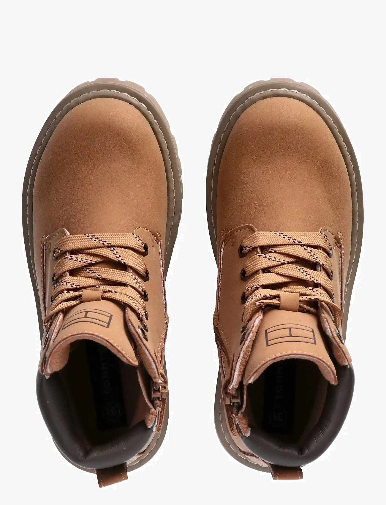 Tommy Hilfiger - TOMMY HILFIGER LACE UP BOOTIES FAUX NUBUCK/LEATHER - støvler - ochre - 3