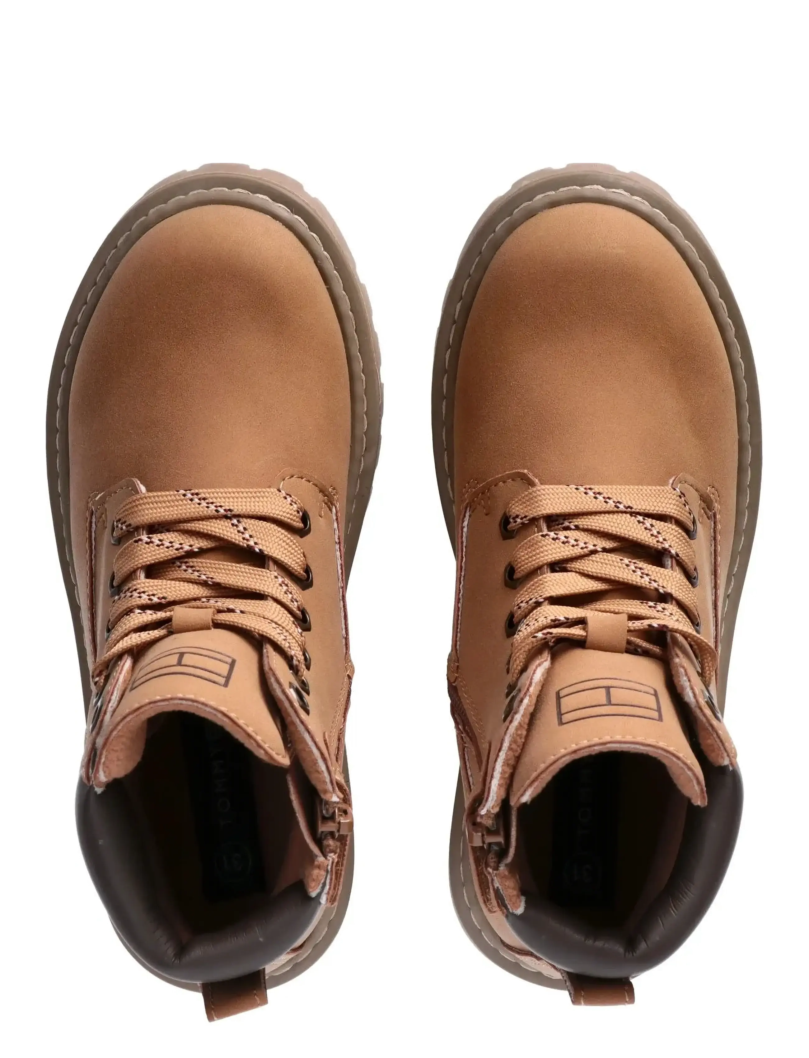 Tommy Hilfiger - TOMMY HILFIGER LACE UP BOOTIES FAUX NUBUCK/LEATHER - bottes - ochre - 3
