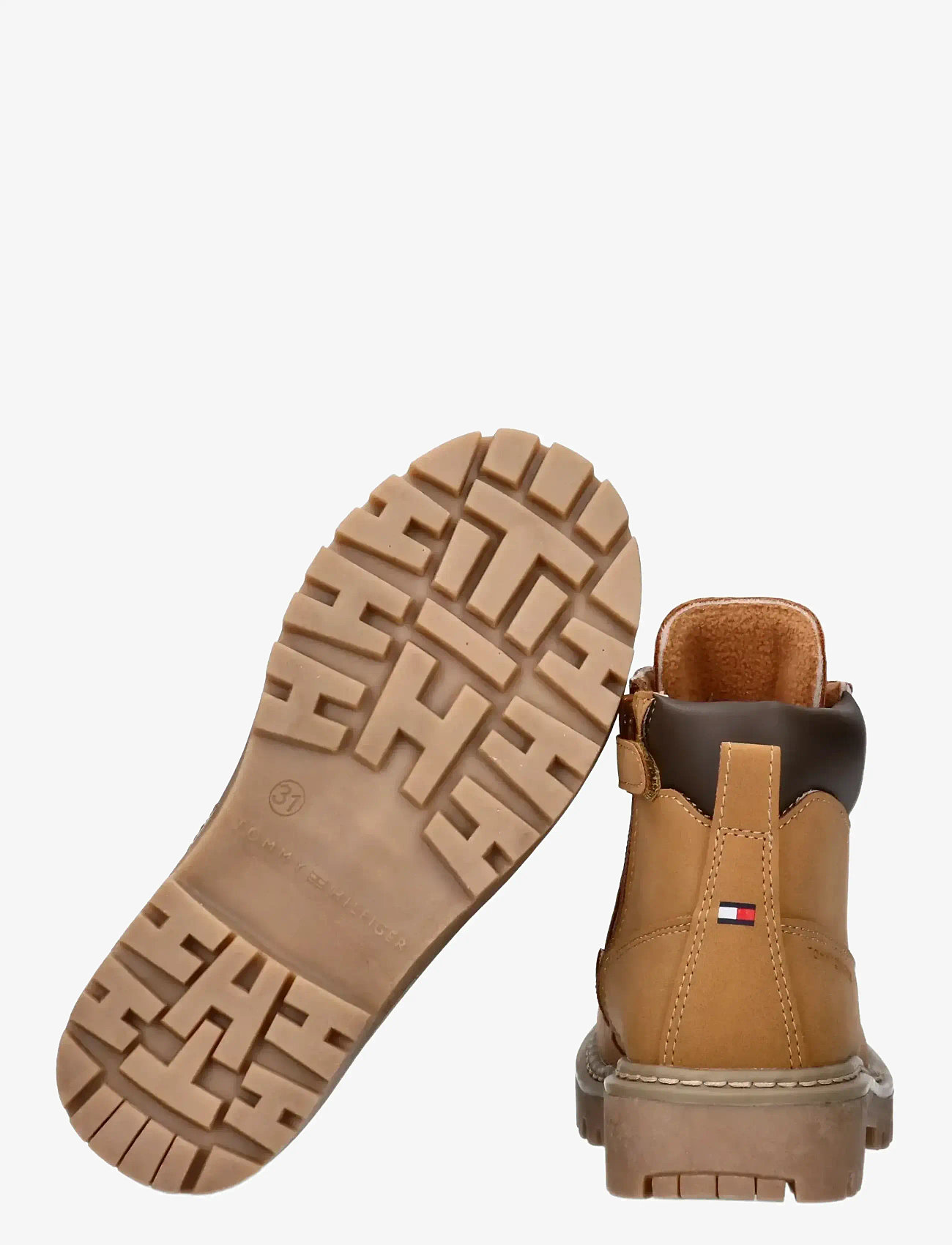 Tommy Hilfiger - TOMMY HILFIGER LACE UP BOOTIES FAUX NUBUCK/LEATHER - støvler - ochre - 4