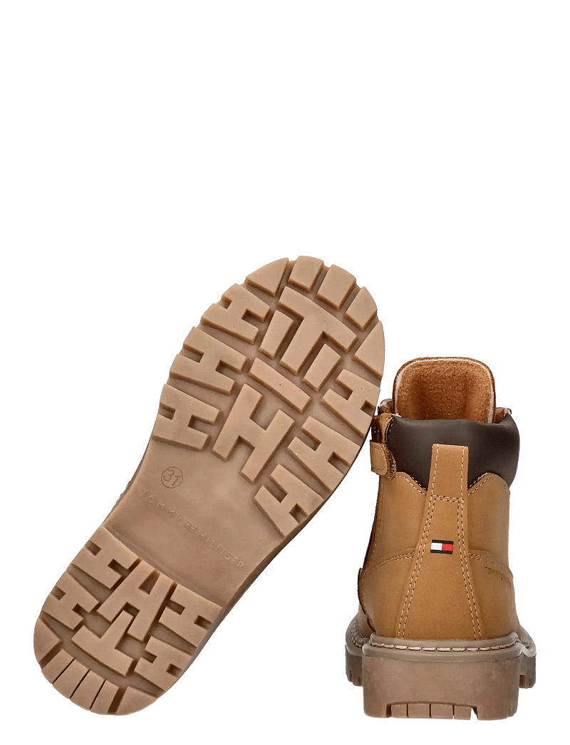 Tommy Hilfiger - TOMMY HILFIGER LACE UP BOOTIES FAUX NUBUCK/LEATHER - stövlar & kängor - ochre - 4