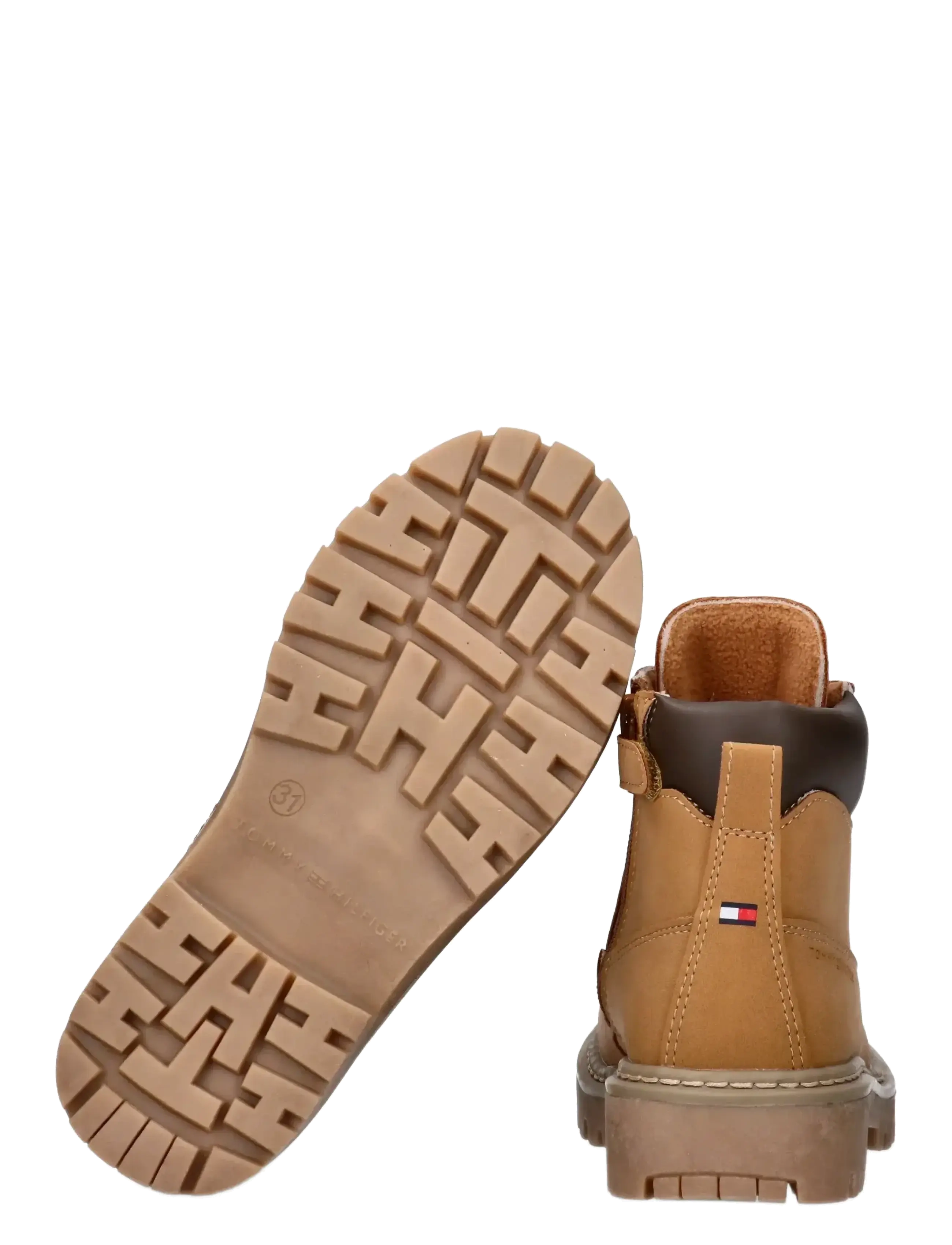 Tommy Hilfiger - TOMMY HILFIGER LACE UP BOOTIES FAUX NUBUCK/LEATHER - bottes - ochre - 4