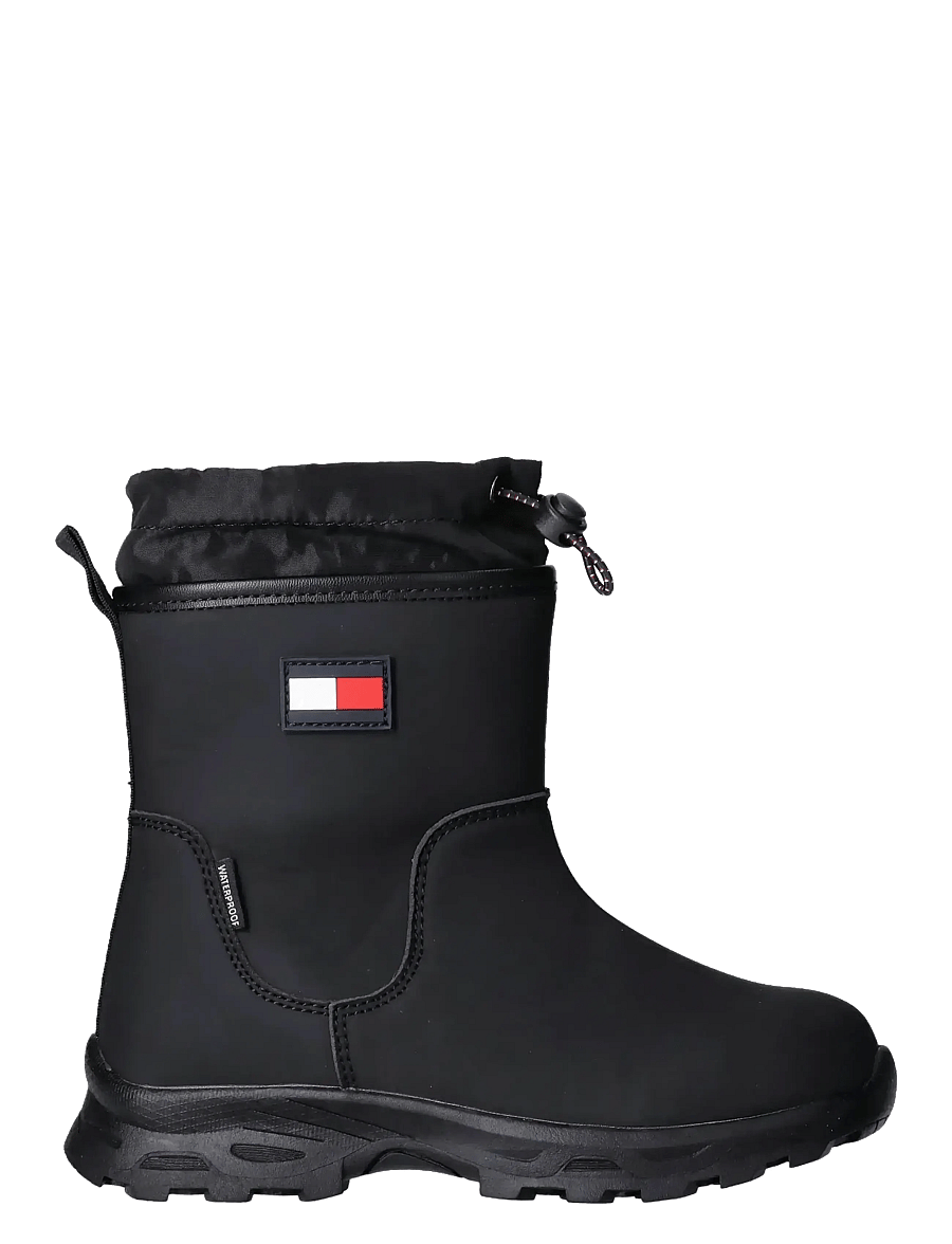 Tommy Hilfiger - TOMMY HILFIGER BOOTIES FAUX LEATHER/NYLON FABRIC - bottes d'hiver - black - 1