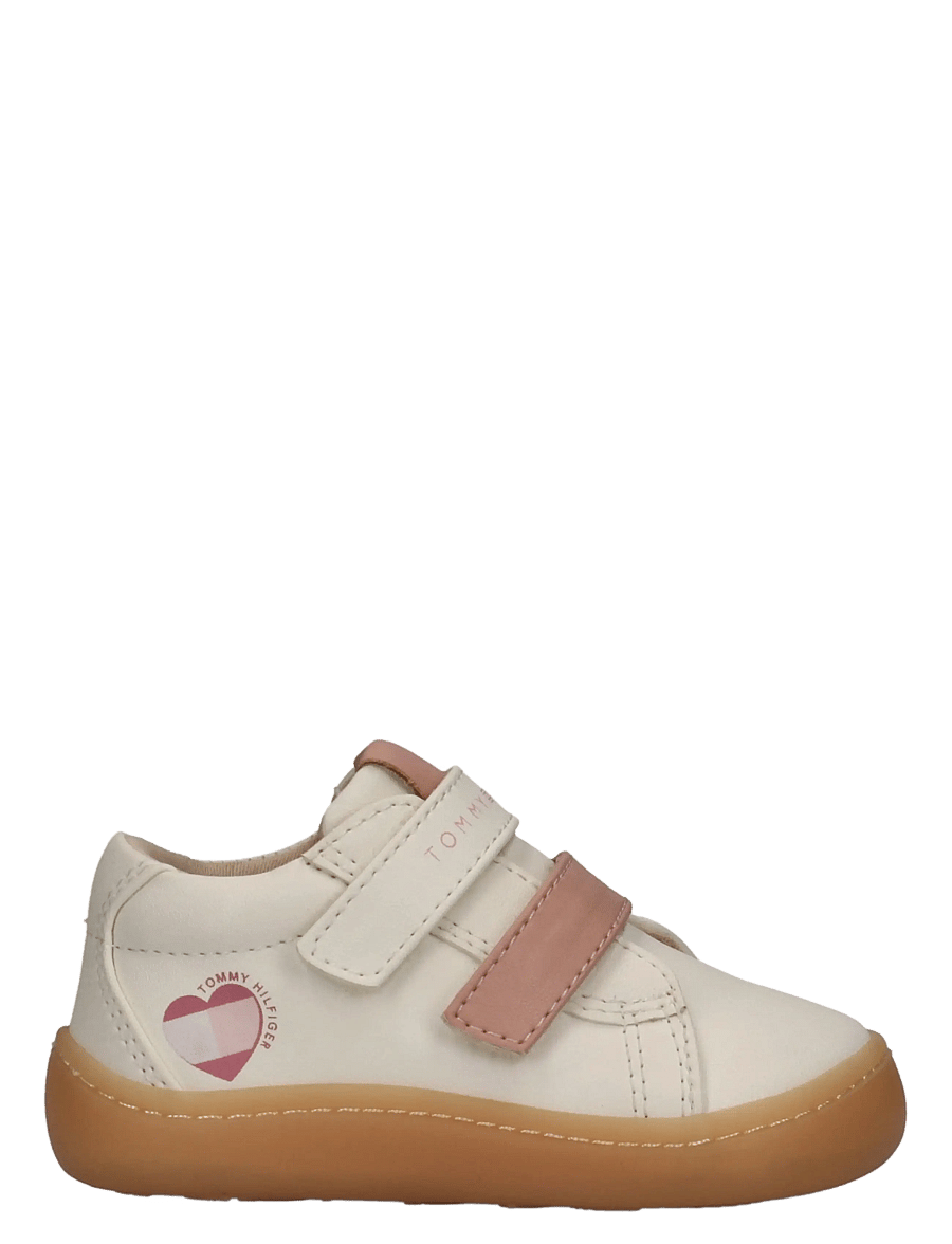 Tommy Hilfiger - MID CUT VELCRO SNEAKER NUDE - lave sneakers - off white/pink - 1